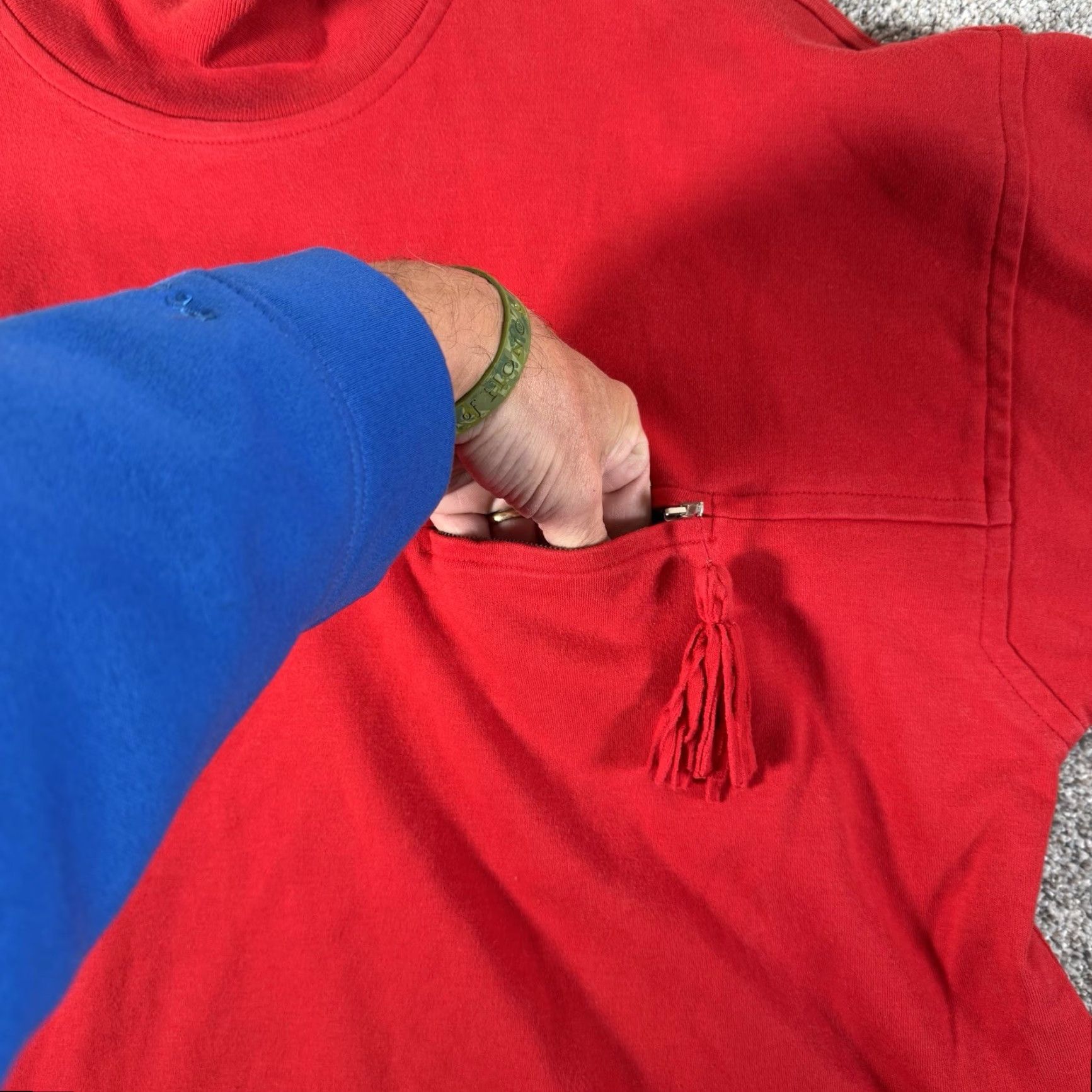 Vintage VINTAGE Kikit Maurice Sasson Sweatshirt M Boxy Oversized Artsy Boho Lagenlook Sweater Pullover Women Mock Neck Red Cotton Size M / US 6-8 / IT 42-44 - 5 Thumbnail