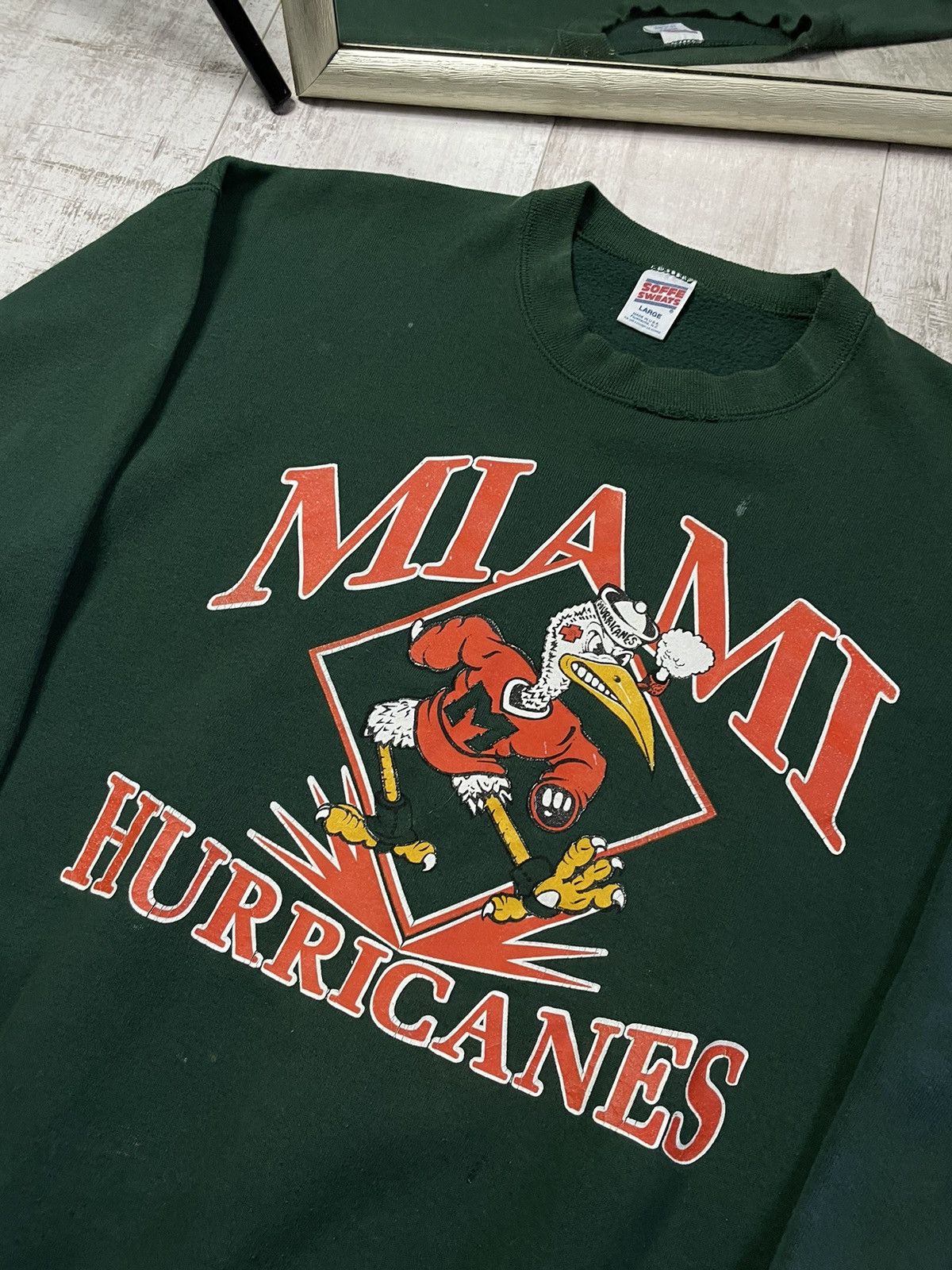 Vintage Vintage 90’s Miami Hurricanes University Sportwear Fade RARE Size US M / EU 48-50 / 2 - 2 Thumbnail