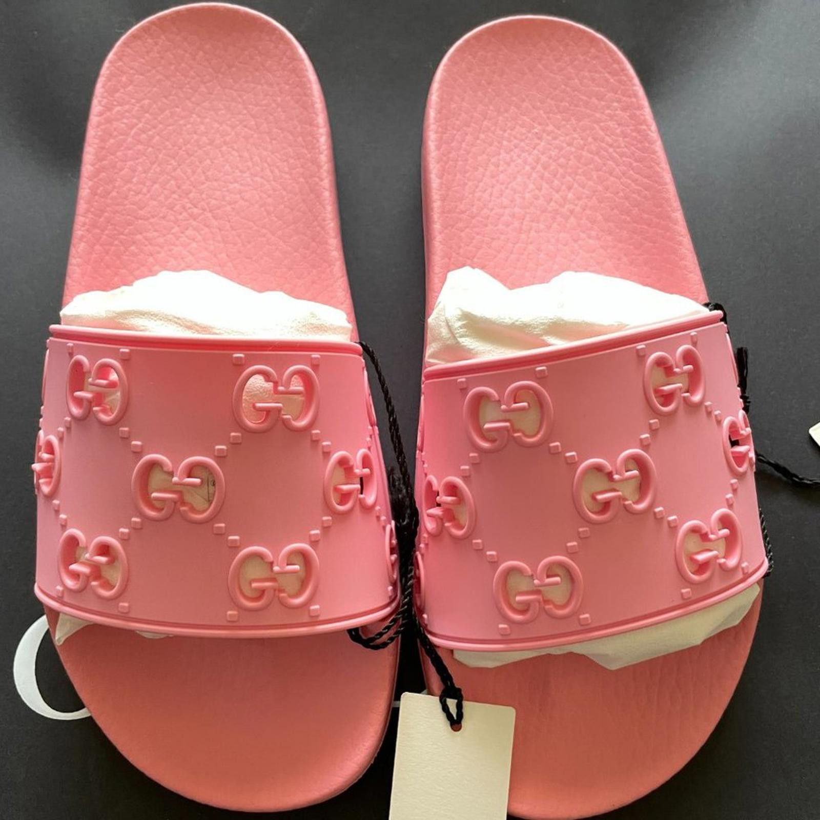 Gucci Gucci GG pattern rubber sandals Pink 573922 size36 US6 Size US 6 / IT 36 - 2 Thumbnail