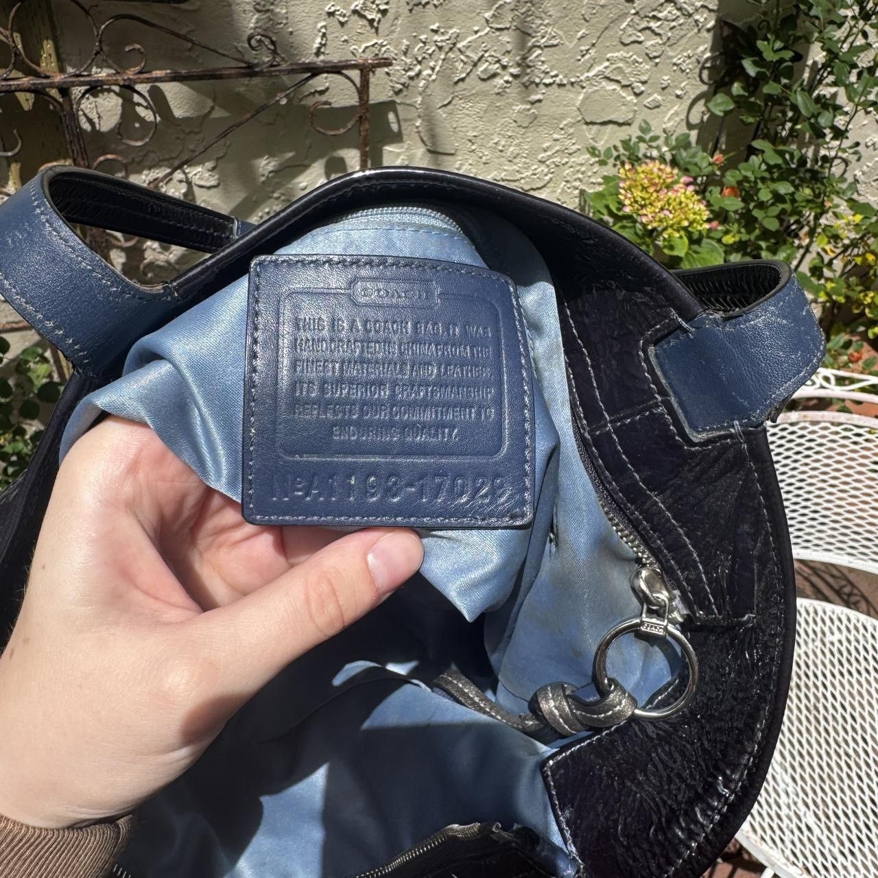Coach Navy Patent Leather Coach Tote Size ONE SIZE - 7 Thumbnail