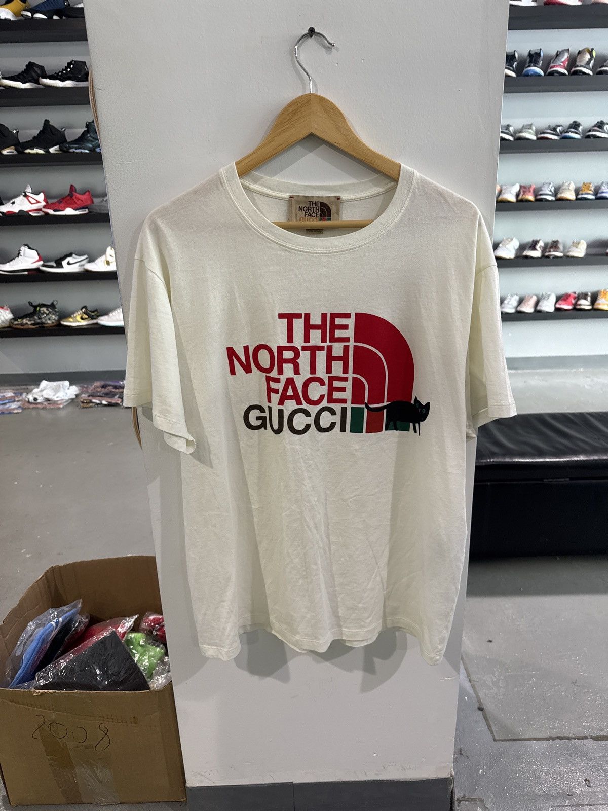 Gucci X The North Face Black Yellow Logo Print T-shirt