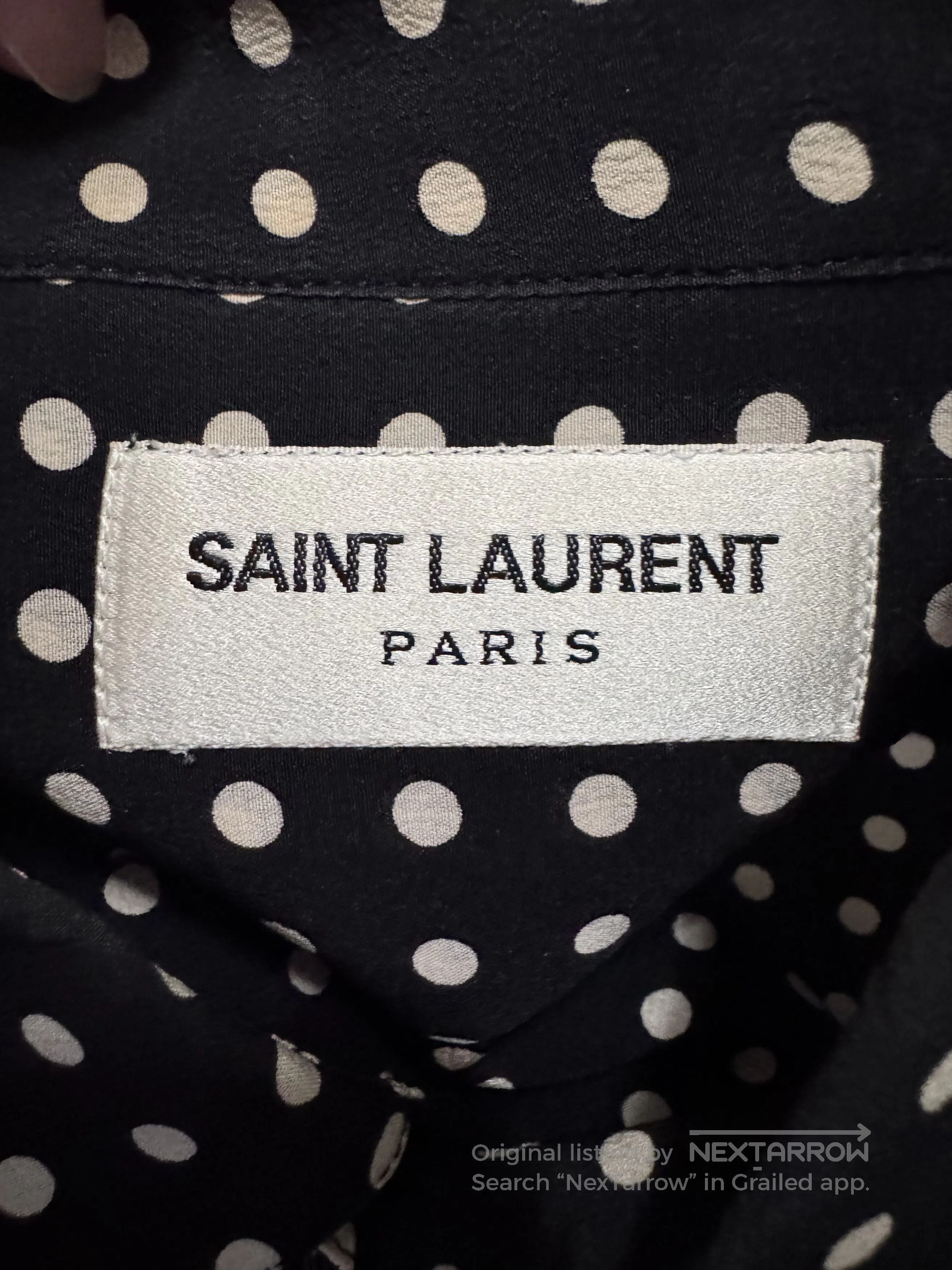Saint Laurent Paris Saint Laurent Polka Dot Silk Shirt. Size US M / EU 48-50 / 2 - 6 Thumbnail