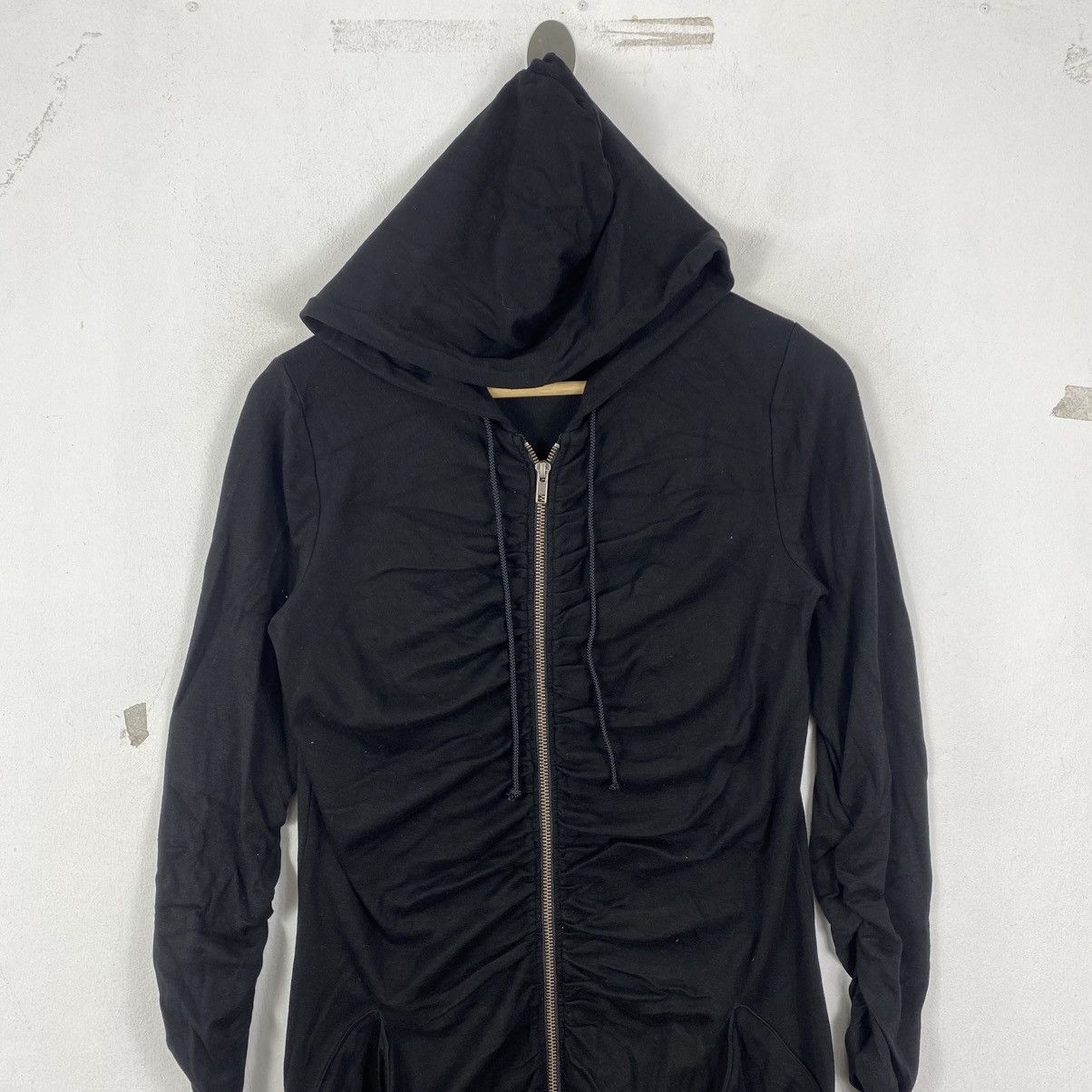 Japanese Brand Black Peace Now BPN Ruched Long Zip Hoodie Japanese Goth M Size US S / EU 44-46 / 1 - 3 Thumbnail