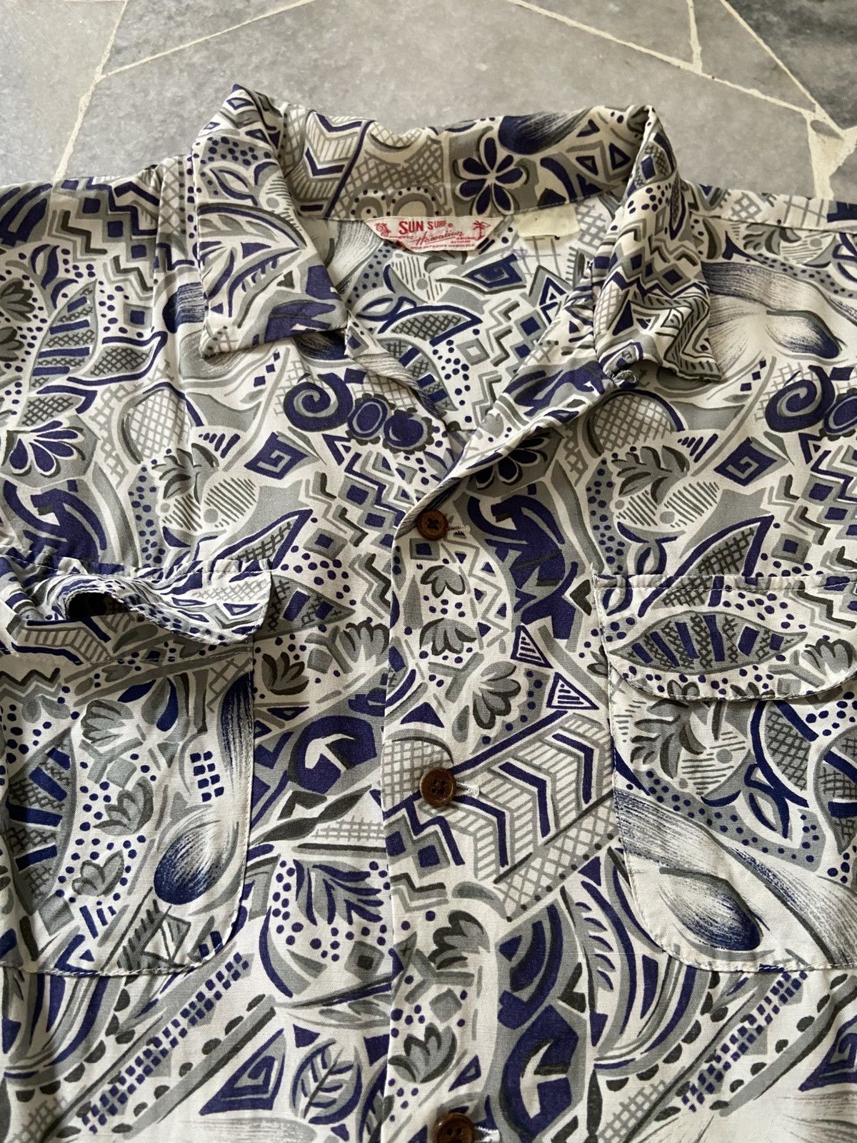 Sugar Cane Vintage Sun Surf Japan Long Sleeve Rayon Hawaiian Shirt Size US L / EU 52-54 / 3 - 8 Thumbnail