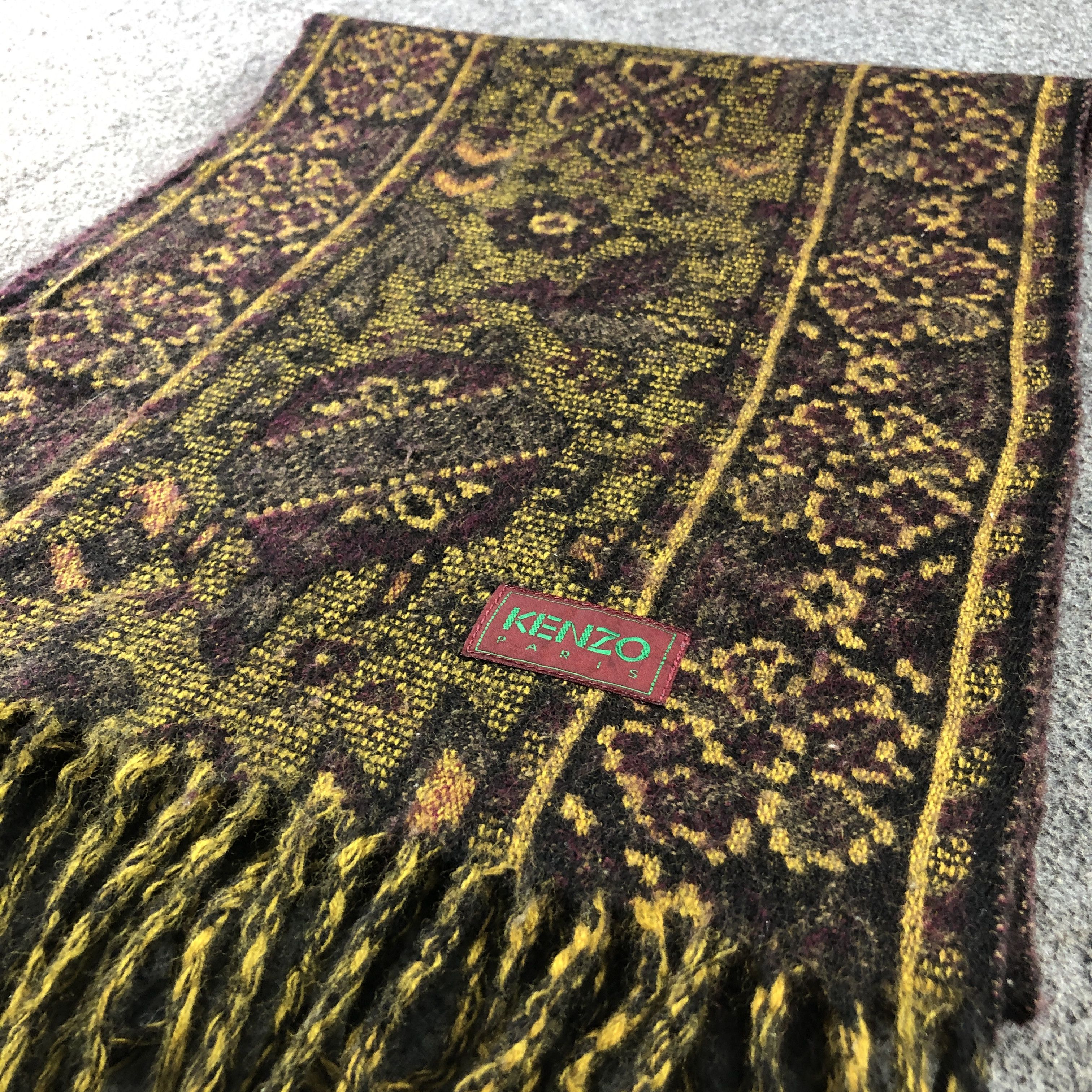 Kenzo Kenzo Floral Wool Scarf Muffler V2953 Size ONE SIZE - 2 Thumbnail