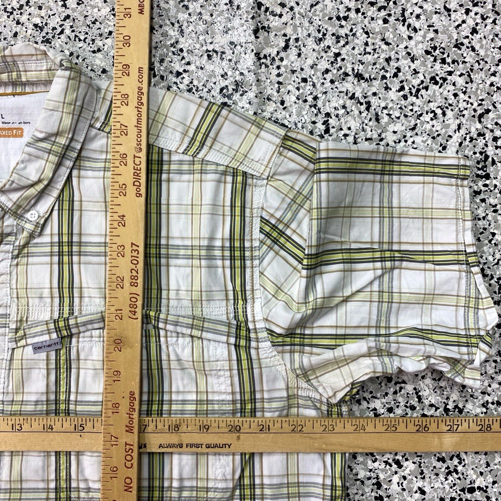 Carhartt Carhartt Shirt Mens Large White Plaid Short Sleeve Vented Workwear Relaxed Shirt Size US L / EU 52-54 / 3 - 3 Thumbnail