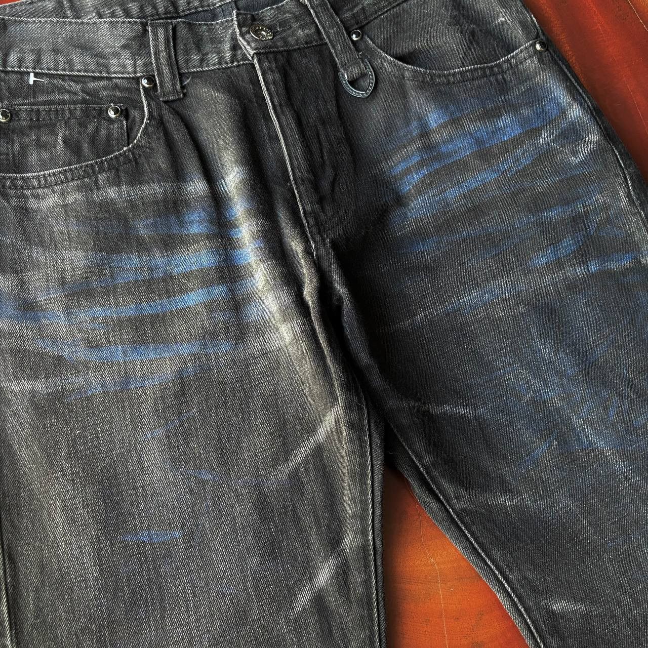 semanticdesign Semantic Design Acid Wash Bleach Flared Black Jeans Pants Size US 32 / EU 48 - 9 Thumbnail