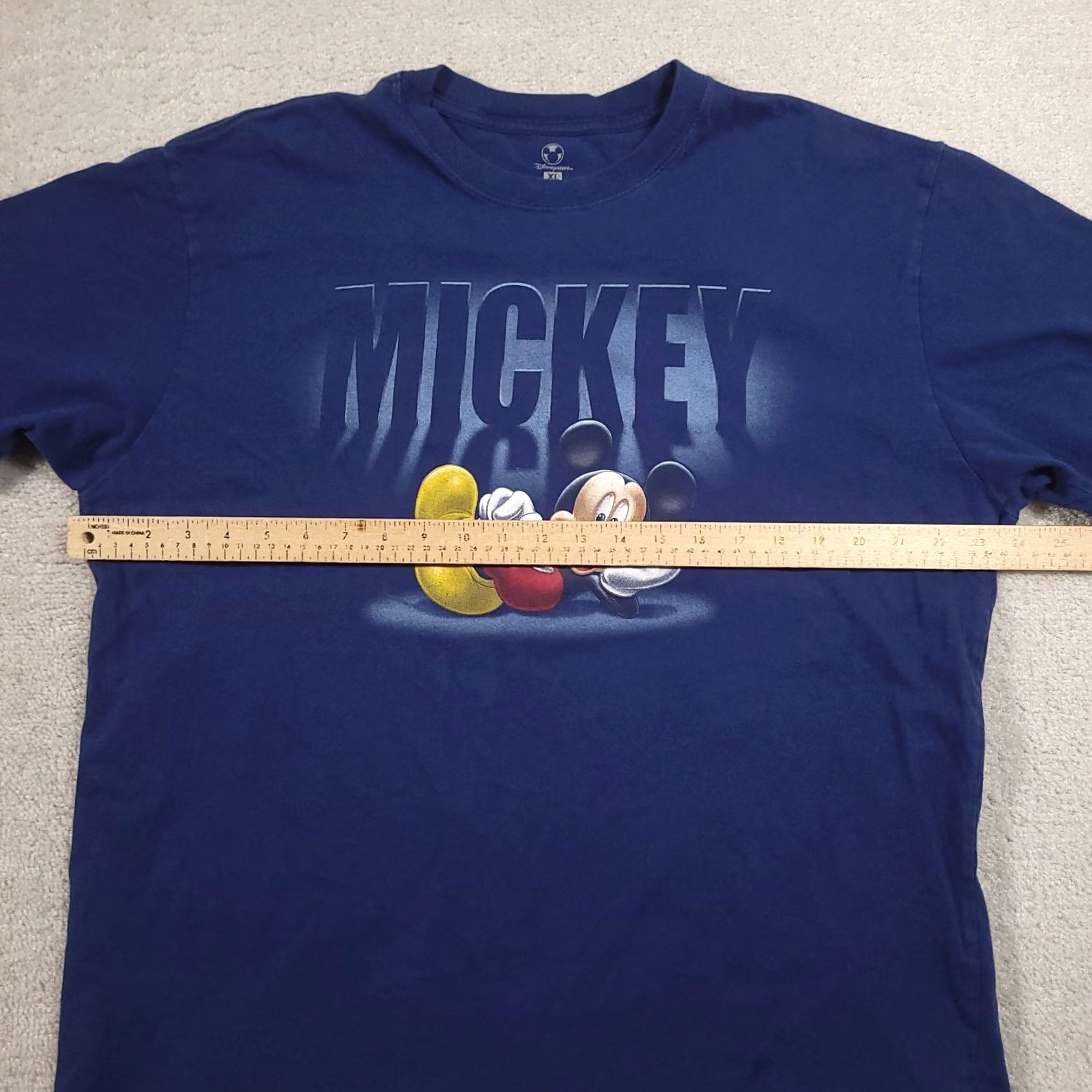 Disney Disney T-Shirt Blue Short Sleeve Crew Neck Mickey Mouse Script XL Mens Size US XL / EU 56 / 4 - 3 Thumbnail