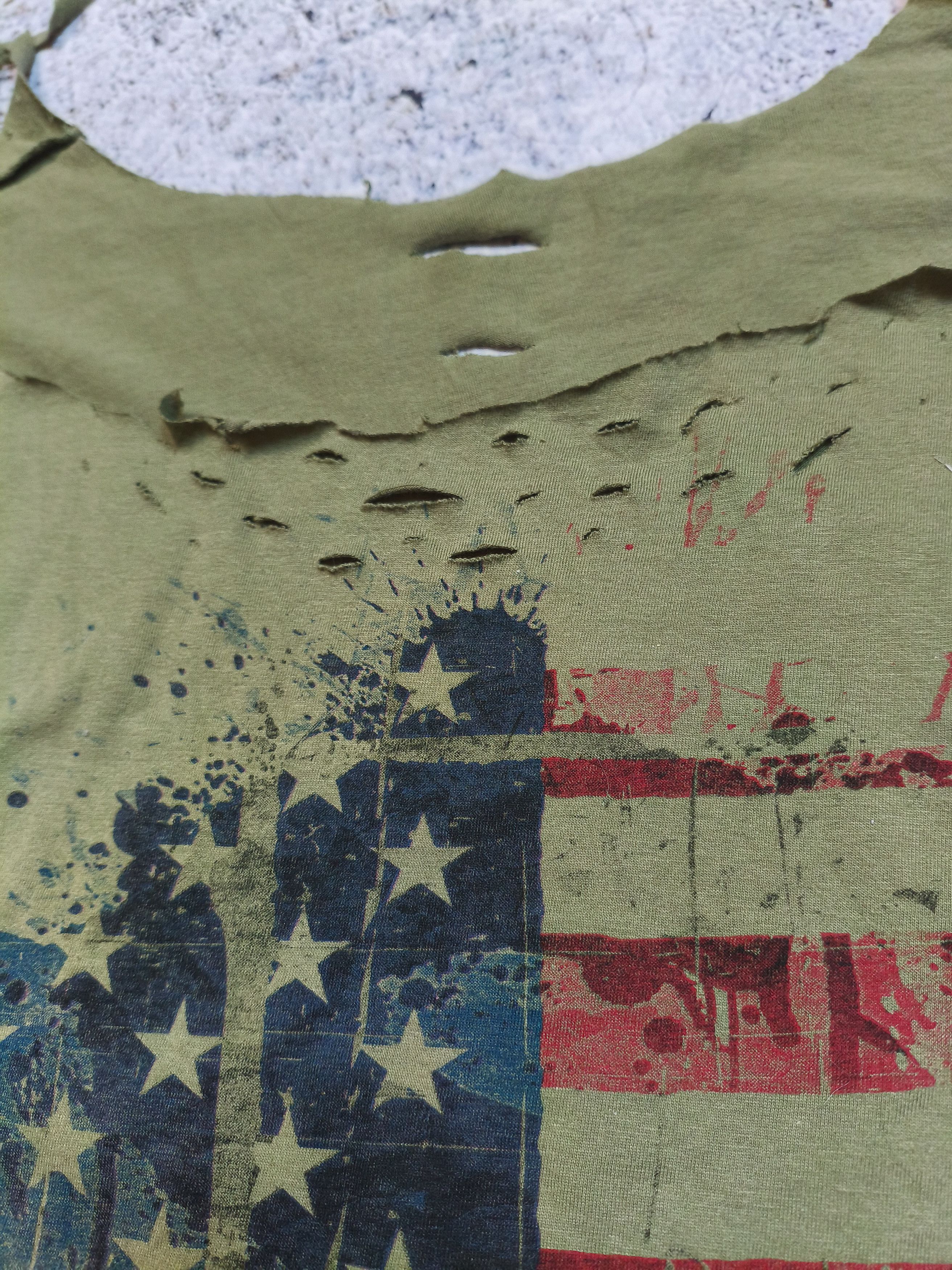 Other Custom Distressed Spine American Flag upcycled t shirt Size XXL / US 16-18 / IT 52-54 - 4 Thumbnail