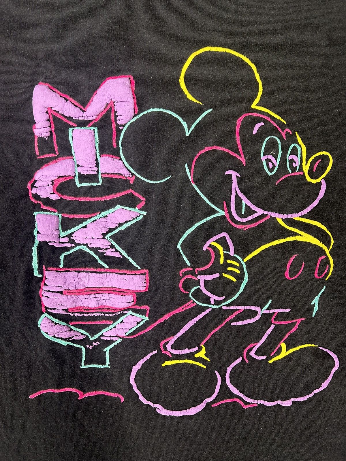 Disney × Mickey Mouse × Vintage Crazy Vintage 90s Disney Mickey Mouse Black Graphic T-Shirt Size US L / EU 52-54 / 3 - 2 Thumbnail