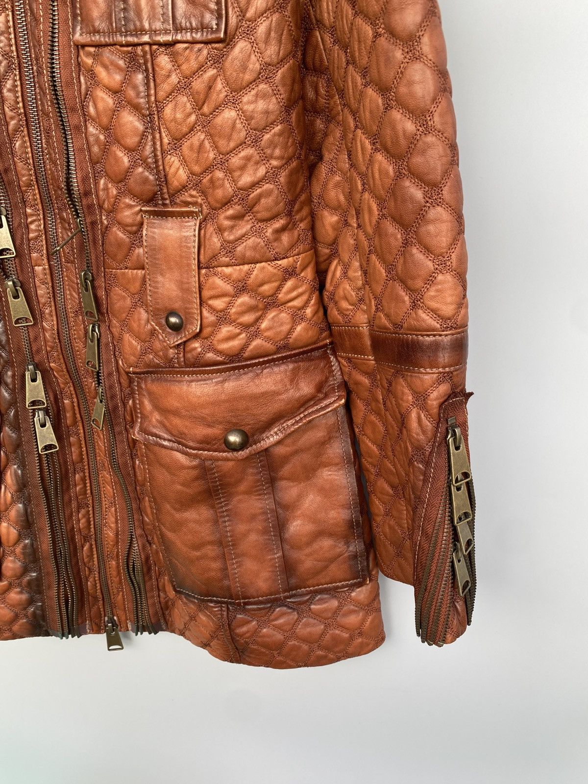 Other Don Vanquisher- Multi Zip Quilted Leather Jacket Size US S / EU 44-46 / 1 - 8 Thumbnail