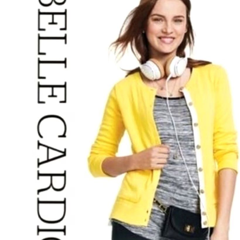 Vintage Cabi Love Carol Belle Cardigan Yellow Grey w/ Lace Trim Cotton Sz M Style 3010 Cardigan Women M Yellow Lace Trim Cotton Vintage? Size M / US 6-8 / IT 42-44 - 3 Thumbnail