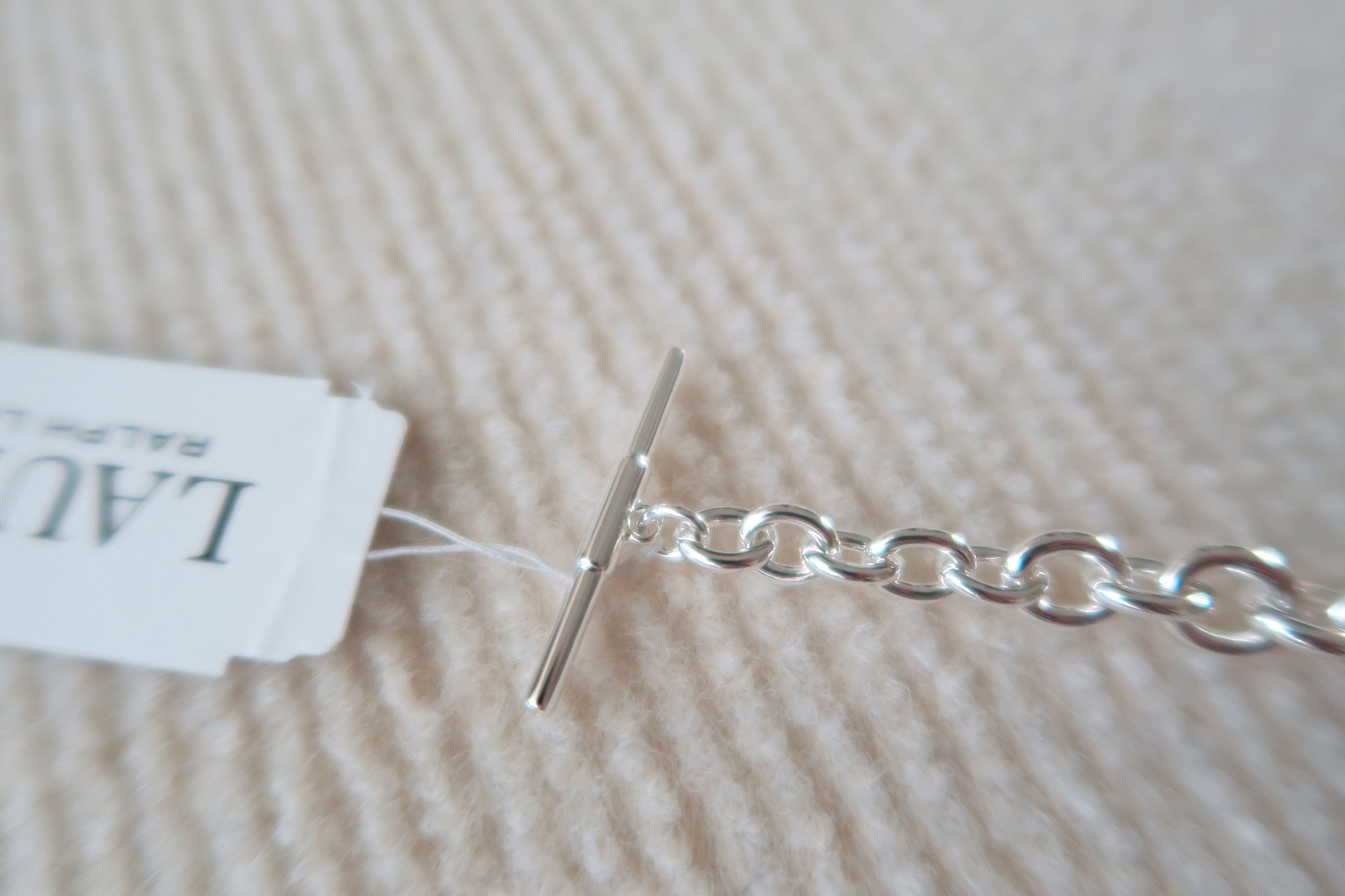 Ralph Lauren Ralph Lauren Evelyn Flex Silver Logo Charm Bracelet Size ONE SIZE - 5 Thumbnail