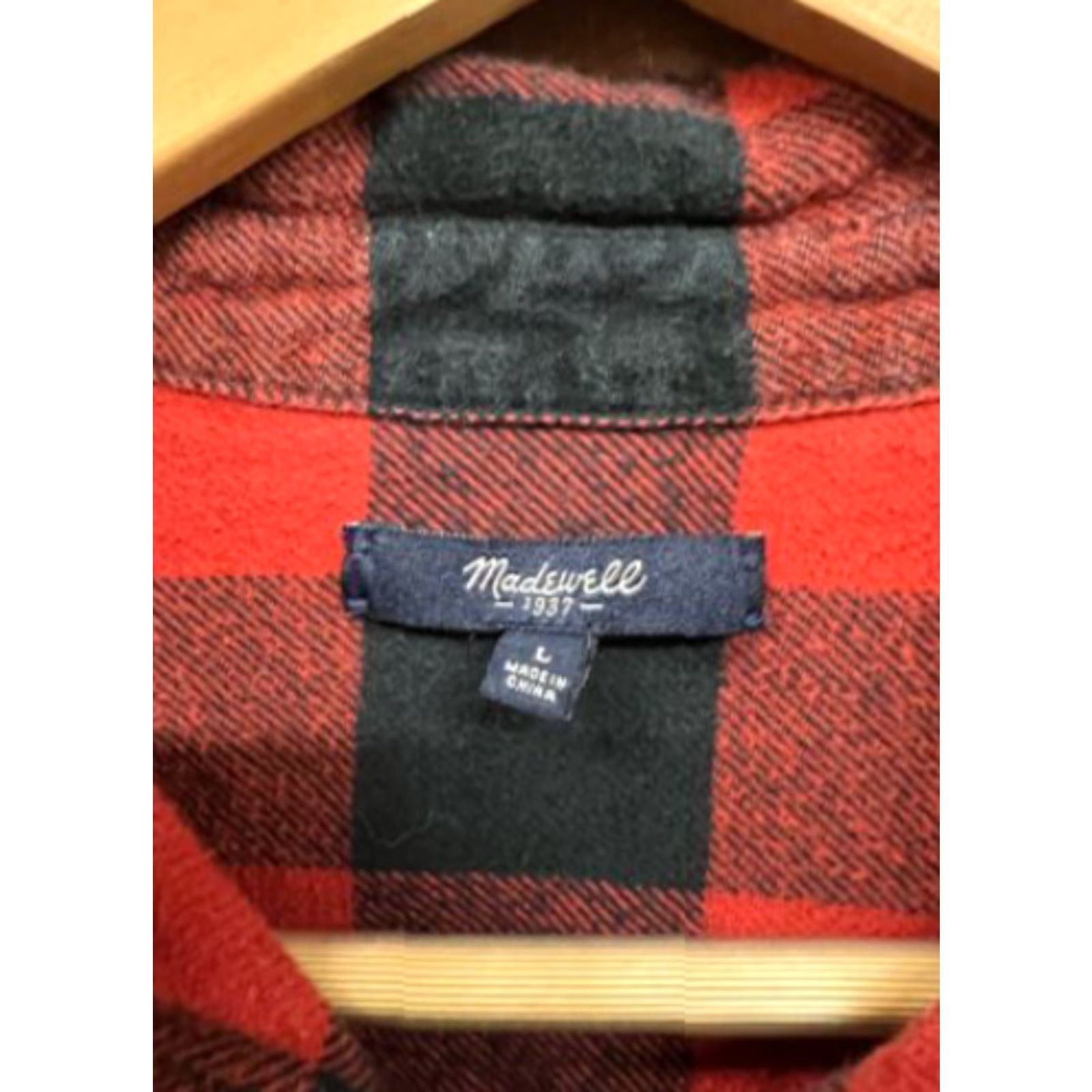 Madewell Madewell Shirt Womens Large Button-Up Long Sleeve Red Plaid Flannel Casual Size L / US 10 / IT 46 - 2 Thumbnail