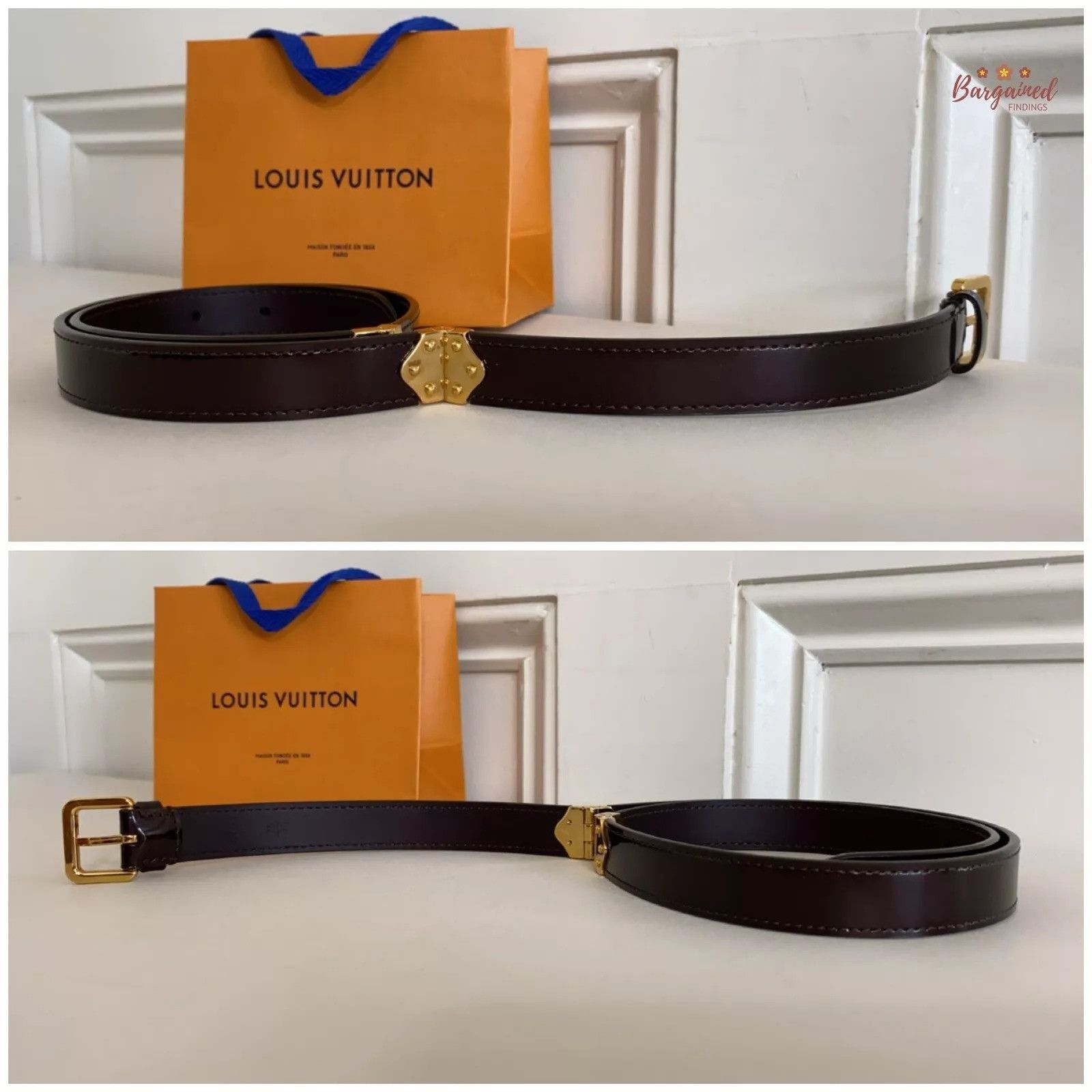 Louis Vuitton Louis Vuitton Amaranto Monogram Vernis Leather Gold Belt Size ONE SIZE - 5 Thumbnail