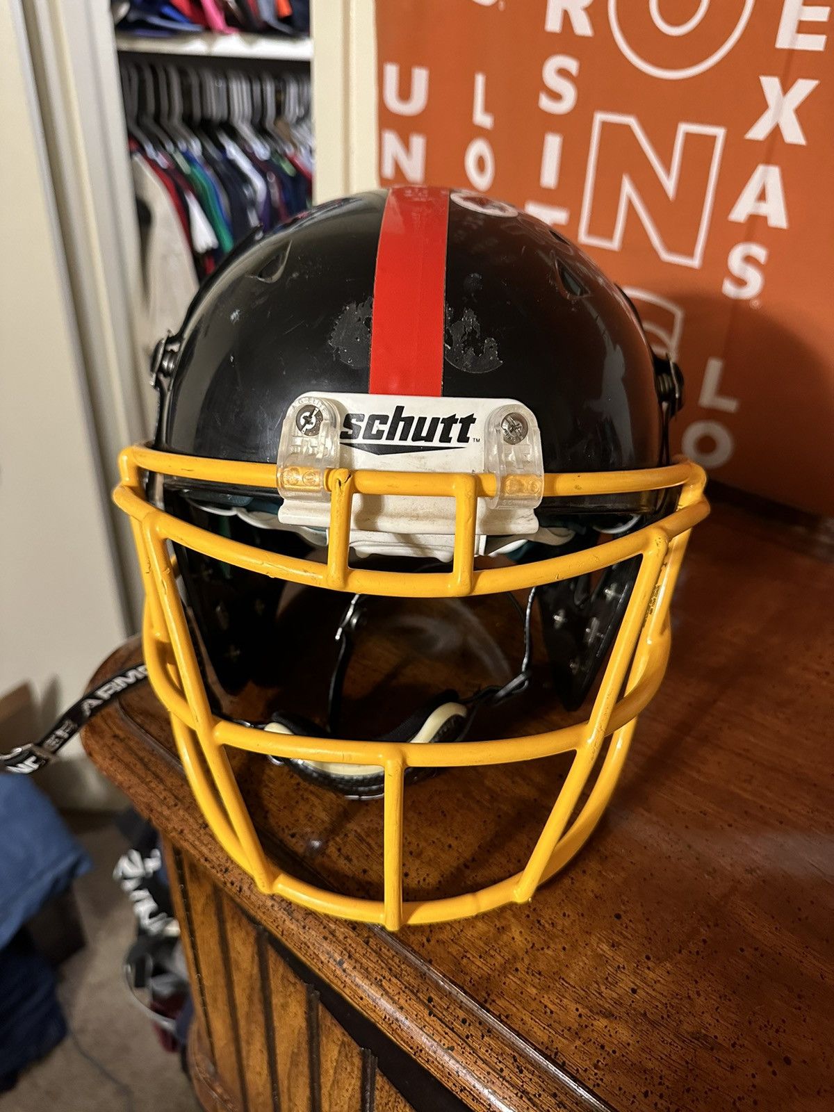 NCAA × NFL × Vintage Vintage Schutt outlaws “yellow & red” helmet 00s size medium Size ONE SIZE - 3 Thumbnail