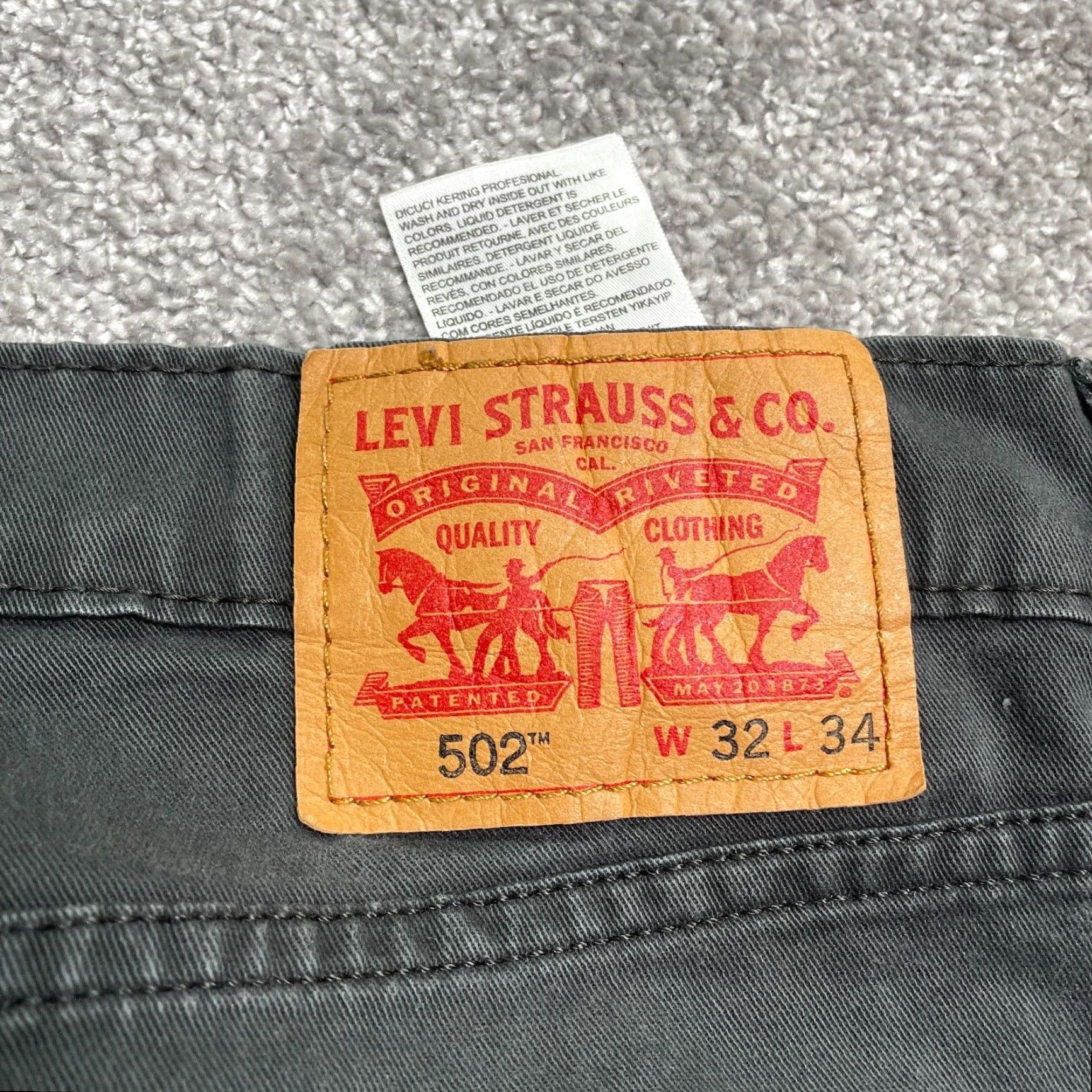 Levi's Levi's 502 Jeans Mens 34x32 Washed Black Denim Straight Leg Cotton Casual Size US 34 / EU 50 - 6 Thumbnail