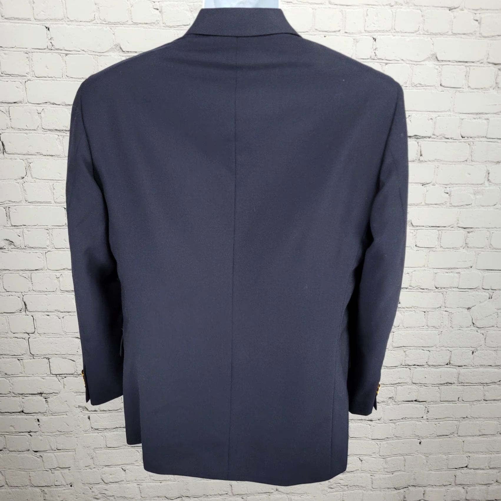 Vintage Mapelli De Milano Navy 100% Wool Blazer Two-Button Notch Size 37S Size 36R - 2 Thumbnail