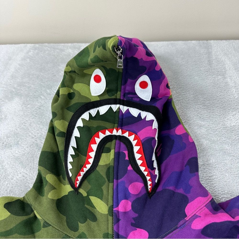 Bape Color Camo Shark Half Full Zip Hoodie Size US XXL / EU 58 / 5 - 3 Thumbnail