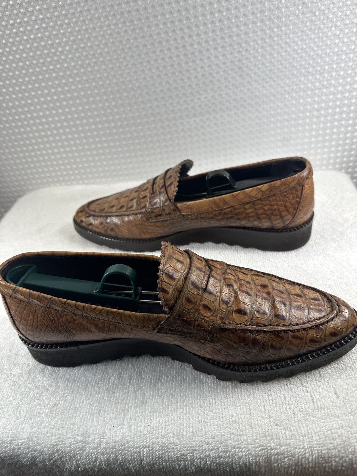 Donald Pliner Donald J Pliner Sport Danisa Croc Embossed Leather Loafers Size US 9 / IT 39 - 4 Thumbnail