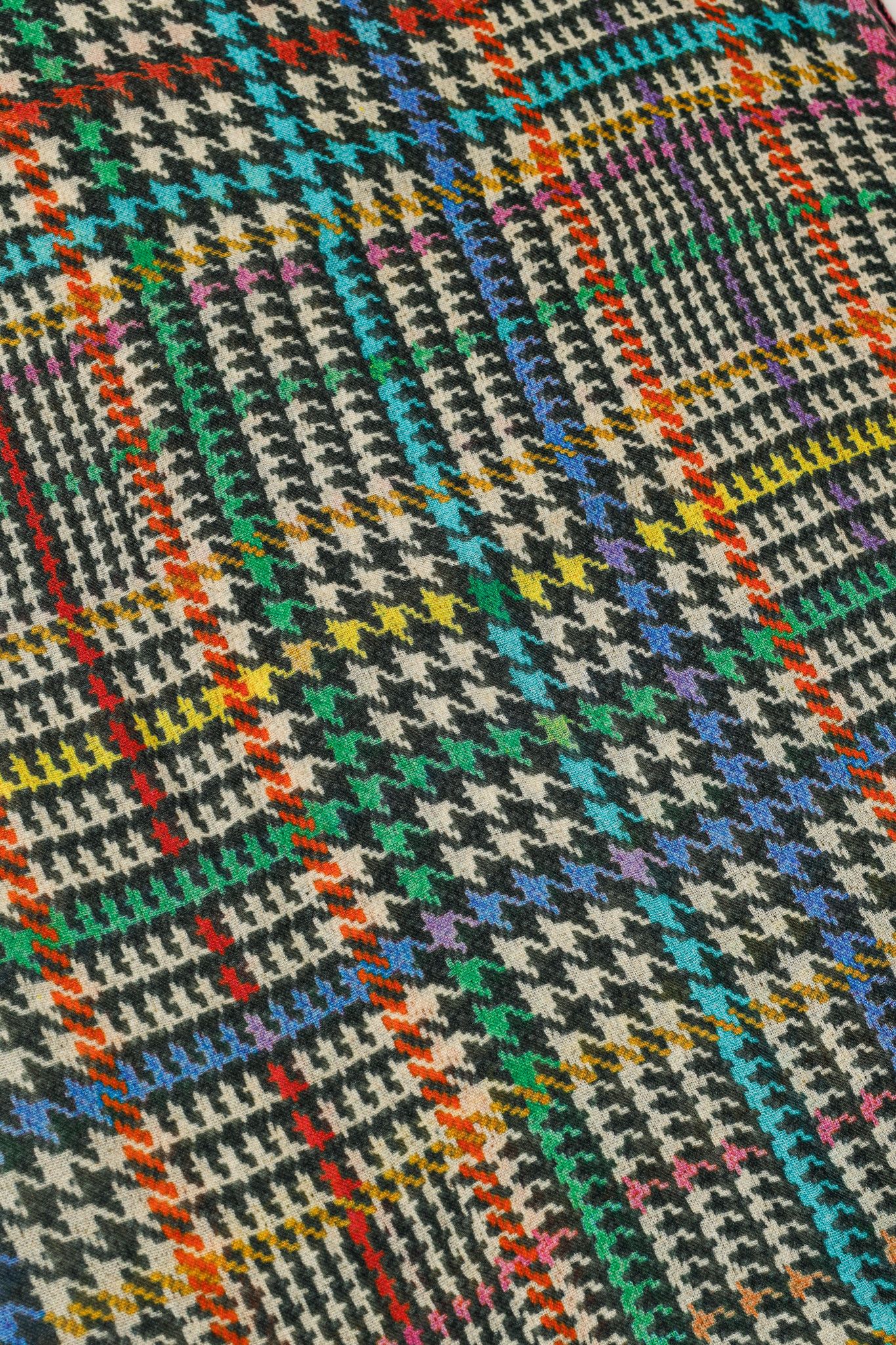 Etro Etro Beige & Black Multicoloured Houndsooth Cashmere Scarf Size ONE SIZE - 2 Thumbnail