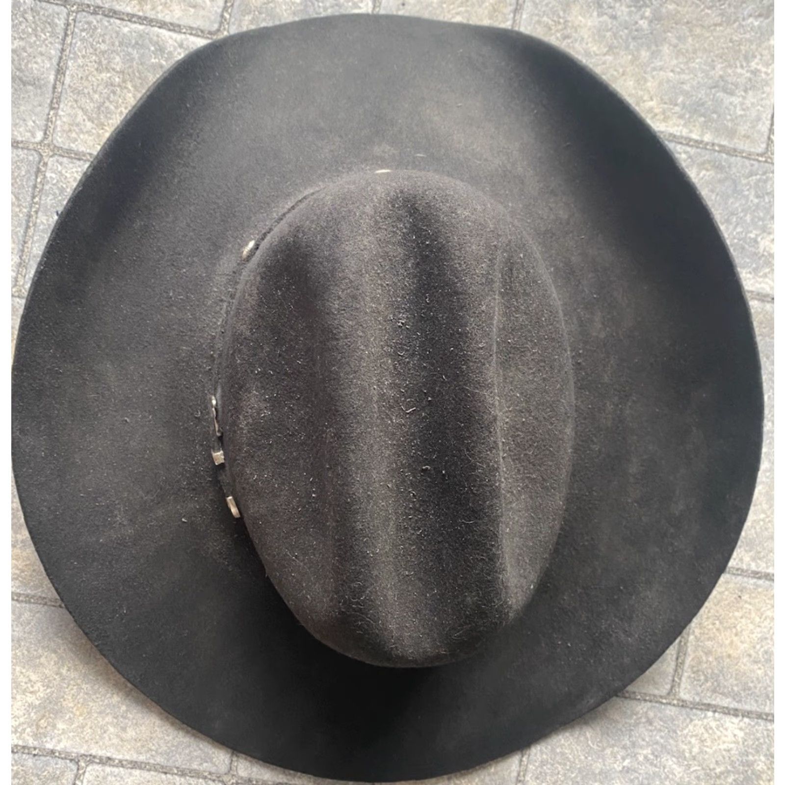 Vintage MHT Cowboy Hat 3X Beaver Blend With Belt Buckle Band Black Size 7 1/8 57 Men Mens Size ONE SIZE - 3 Thumbnail