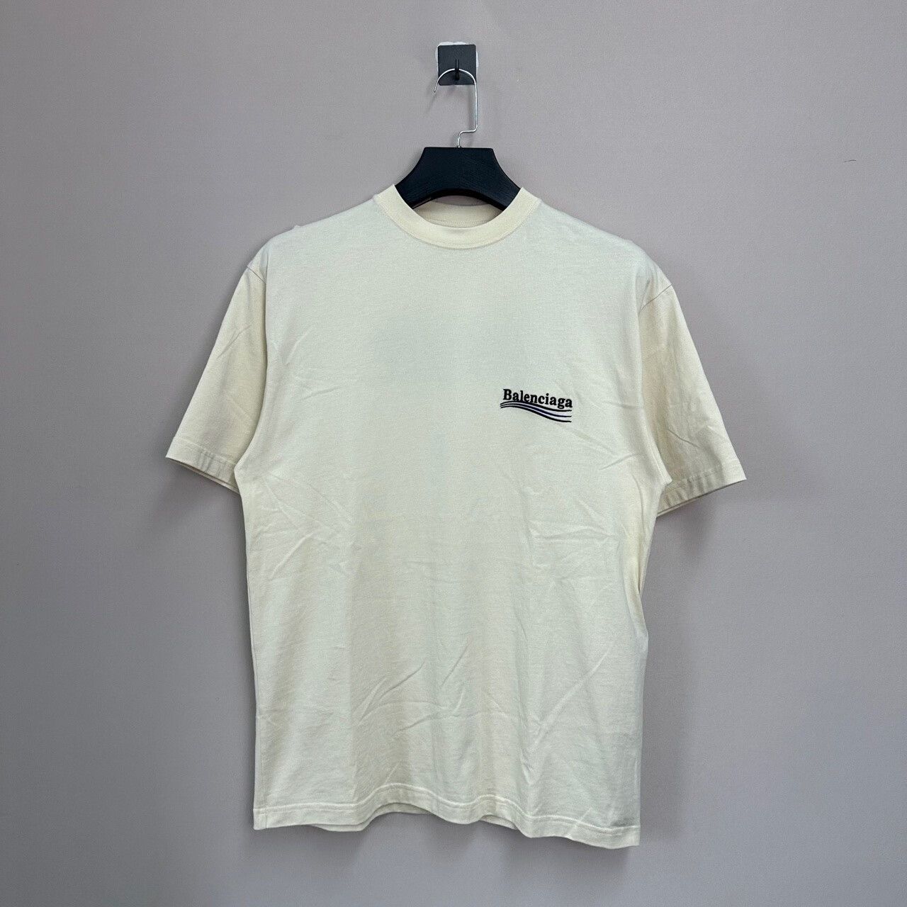 balenciaga cream short sleeve t-shirt