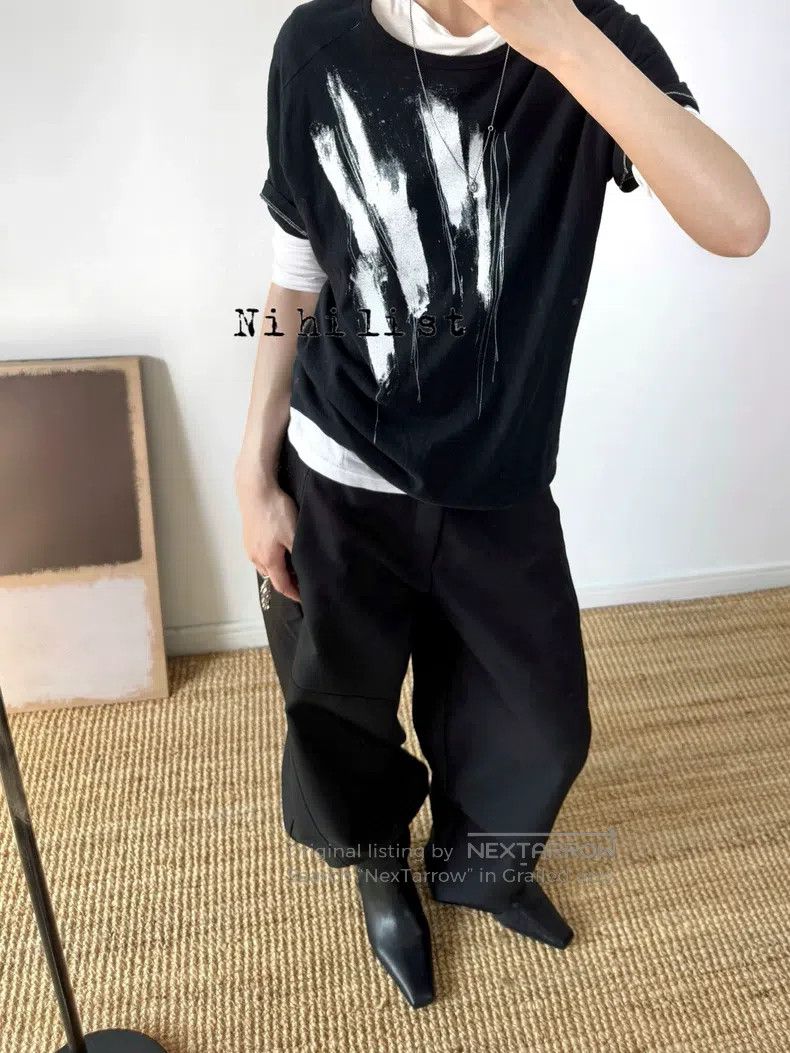 Ann Demeulemeester Ann Demeulemeester Size xs black cotton-jersey short sleev Size US XXS / EU 40 - 5 Thumbnail