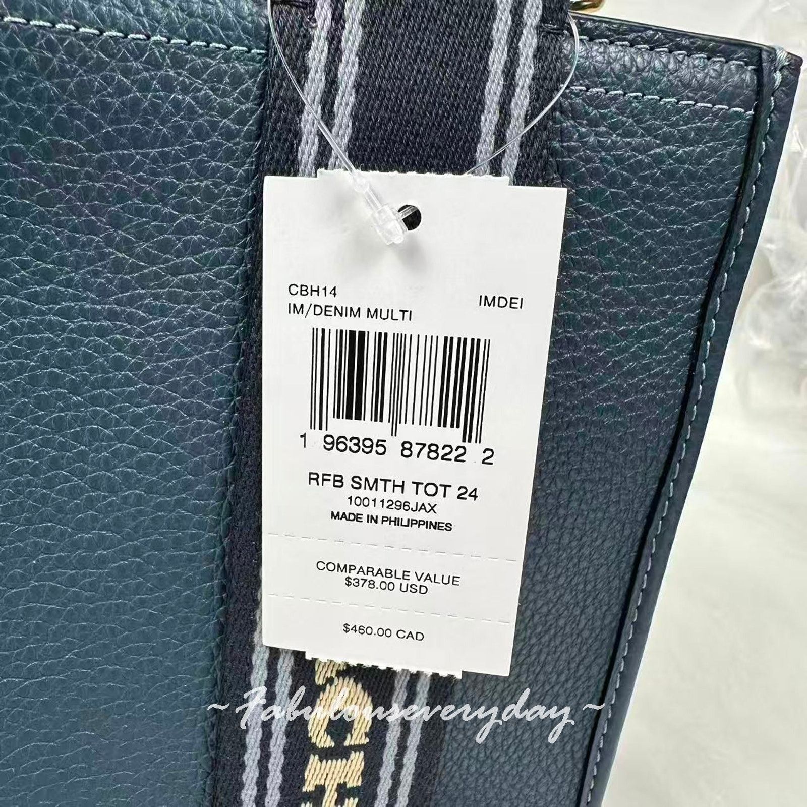 Coach Coach Smith Tote Bag 24 Crossbody Leather/Gold/Denim Multi Size ONE SIZE - 4 Thumbnail