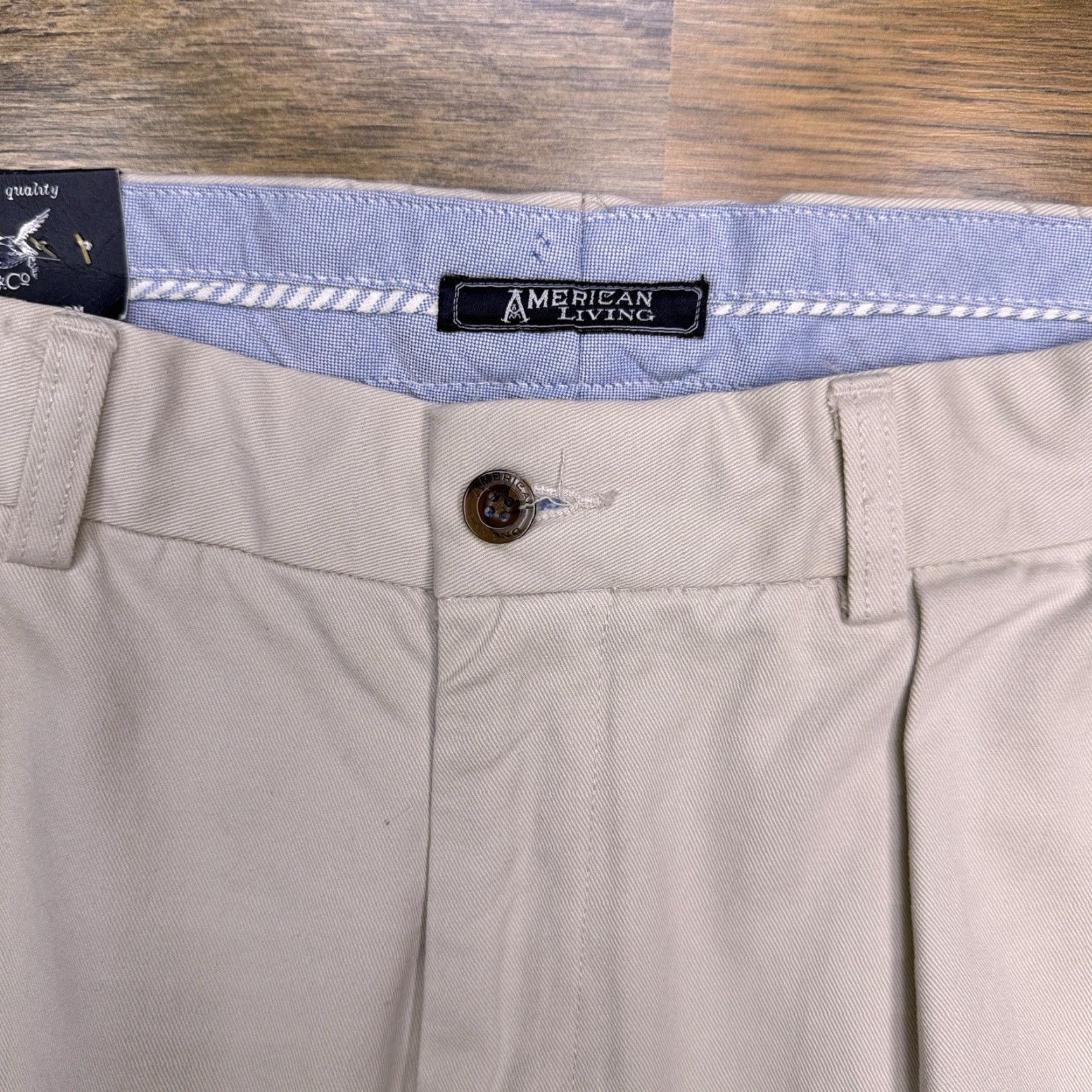 Vintage American Living Khakis Pants Mens 34x32 Beige High Rise Pleated Cuffed New Size US 34 / EU 50 - 4 Thumbnail