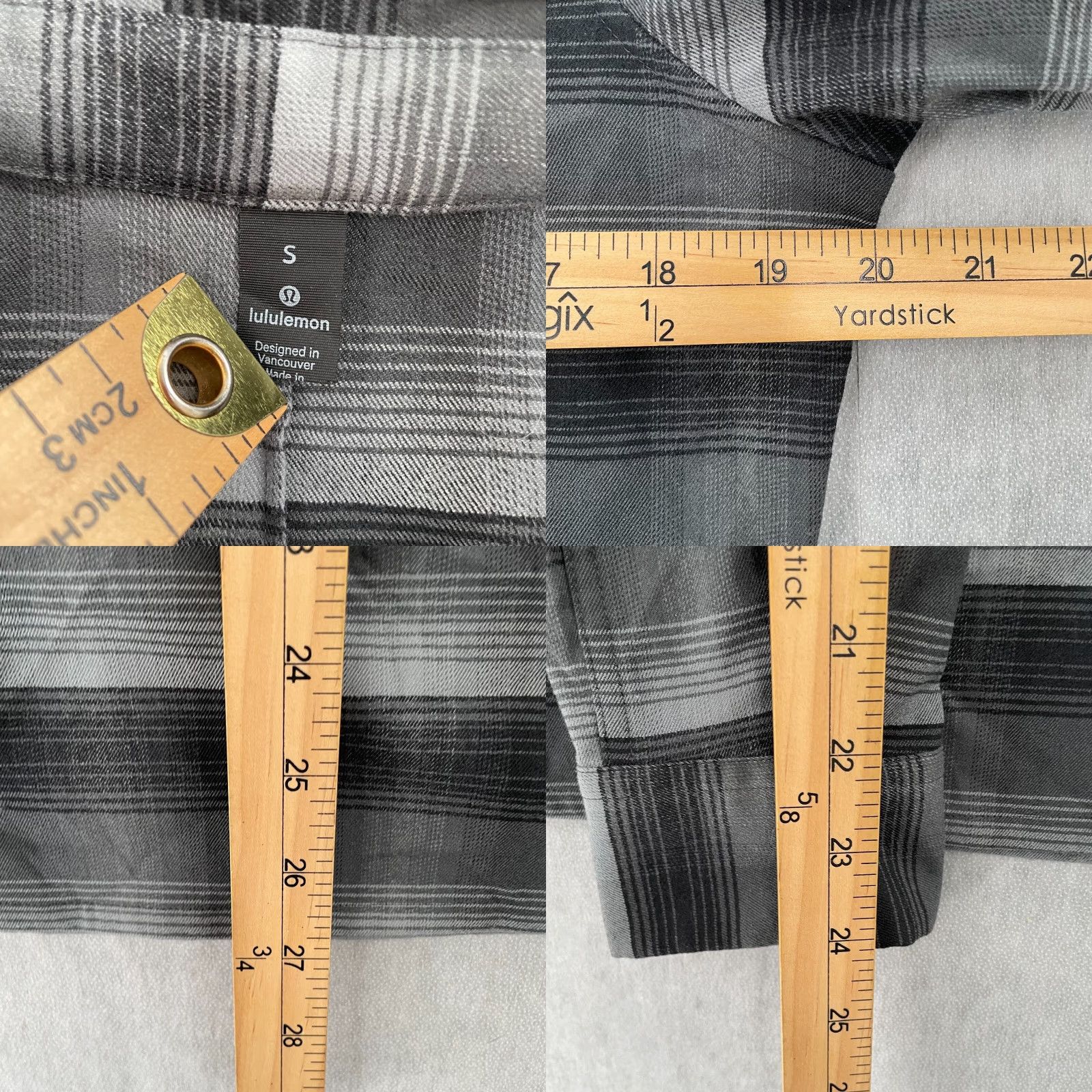 Lululemon VINTAGE Lululemon Masons Peak Flannel Shirt Adult Small Gray Plaid Button Up Men Size US S / EU 44-46 / 1 - 8 Thumbnail