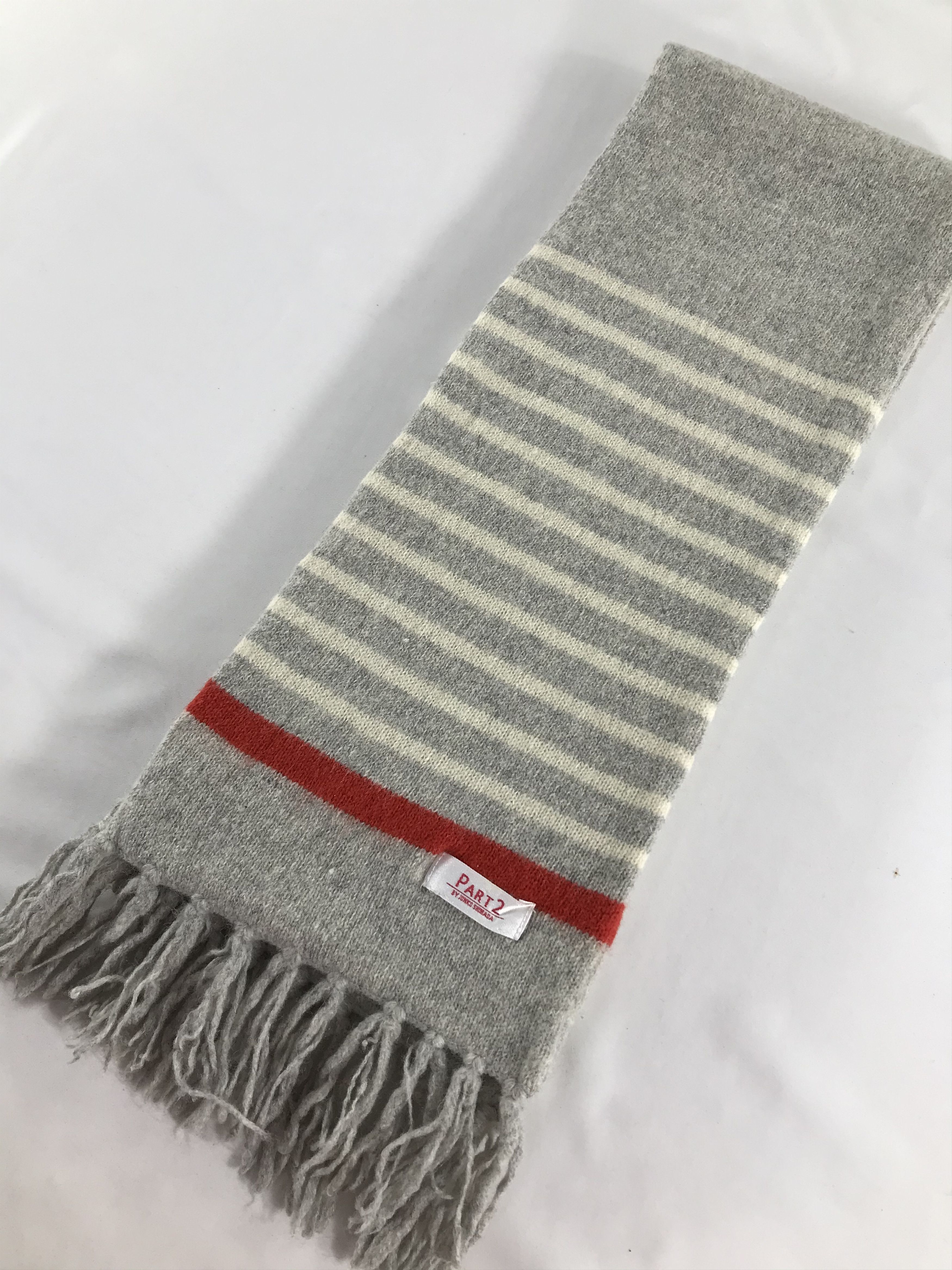 Junko Shimada Part 2 by Junko Shimada Grey Wool Scarf Muffler V487 Size ONE SIZE - 3 Thumbnail