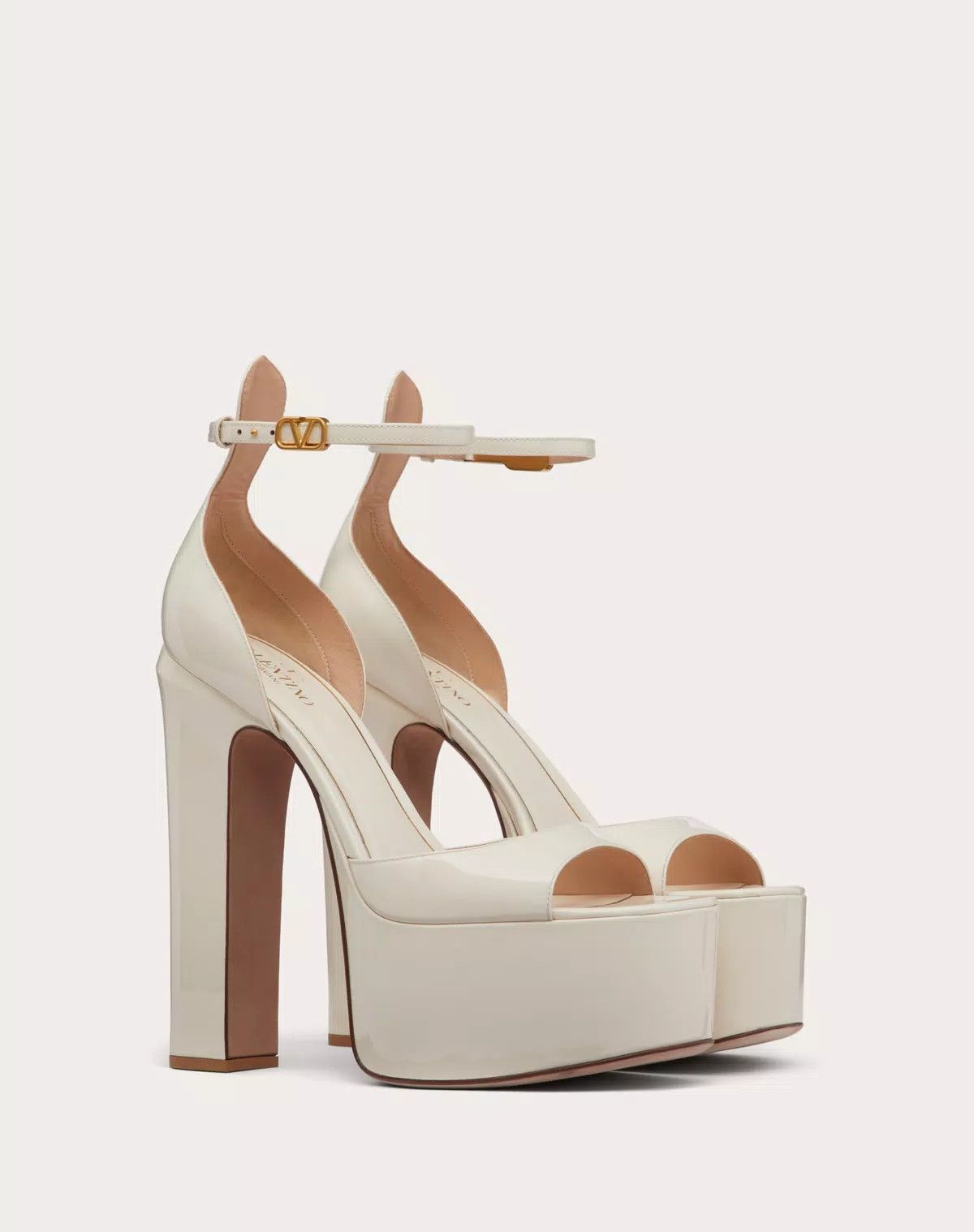 Valentino o1s1wg110426 Tan-Go Patent Leather Platform 155mm Sandals Size US 11 / IT 41 - 2 Thumbnail