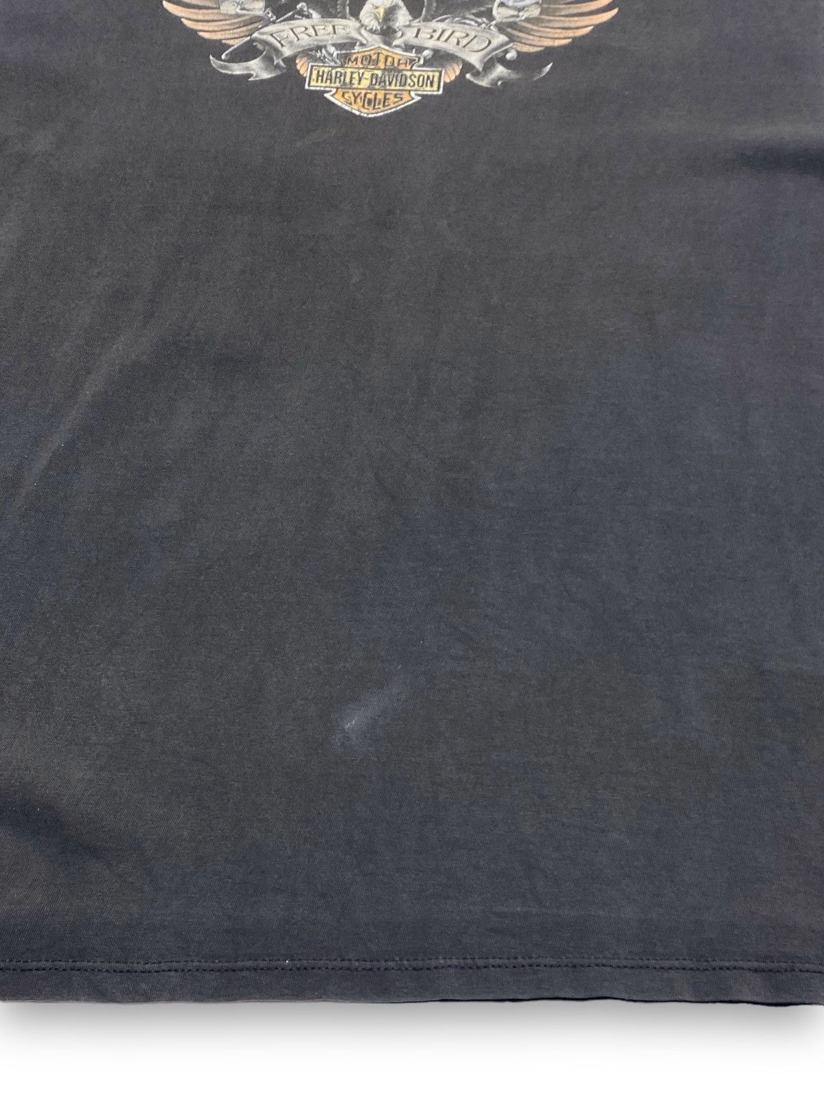 Harley Davidson 90s Vintage HARLEY DAVIDSON Black Faded Big Logo T Shirt Size US XXL / EU 58 / 5 - 9 Thumbnail