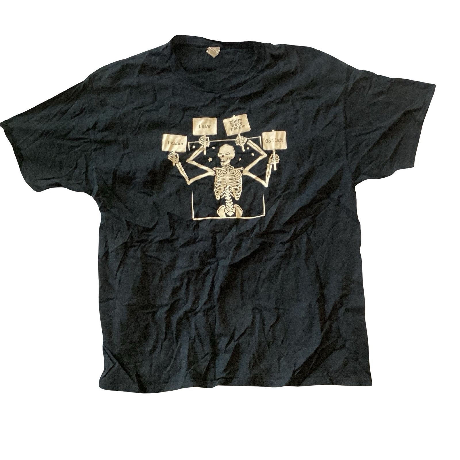 Fruit Of The Loom Funny Skeleton Graphic Tee Size US XL / EU 56 / 4 - 1 Thumbnail