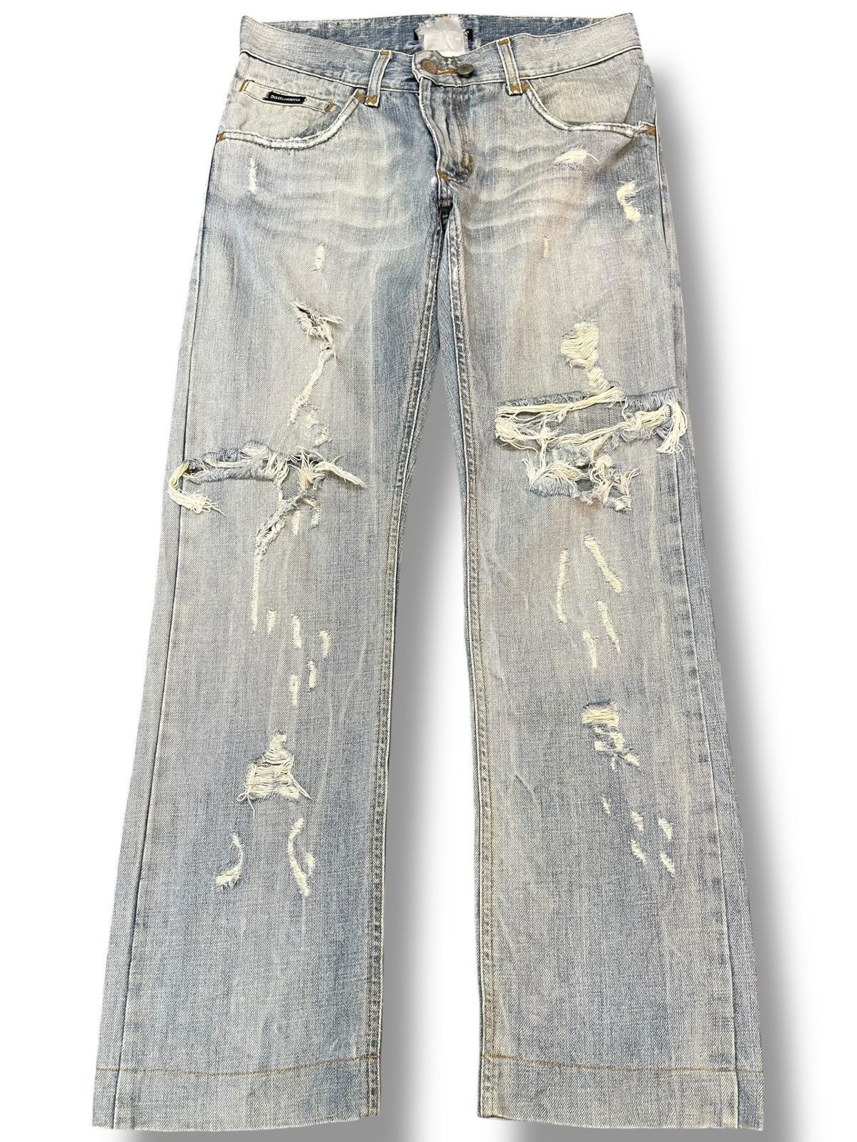 Dolce & Gabbana Vintage Dolce&Gabbana Double Zipper Ripped Distressed Denim Size US 31 - 1 Thumbnail
