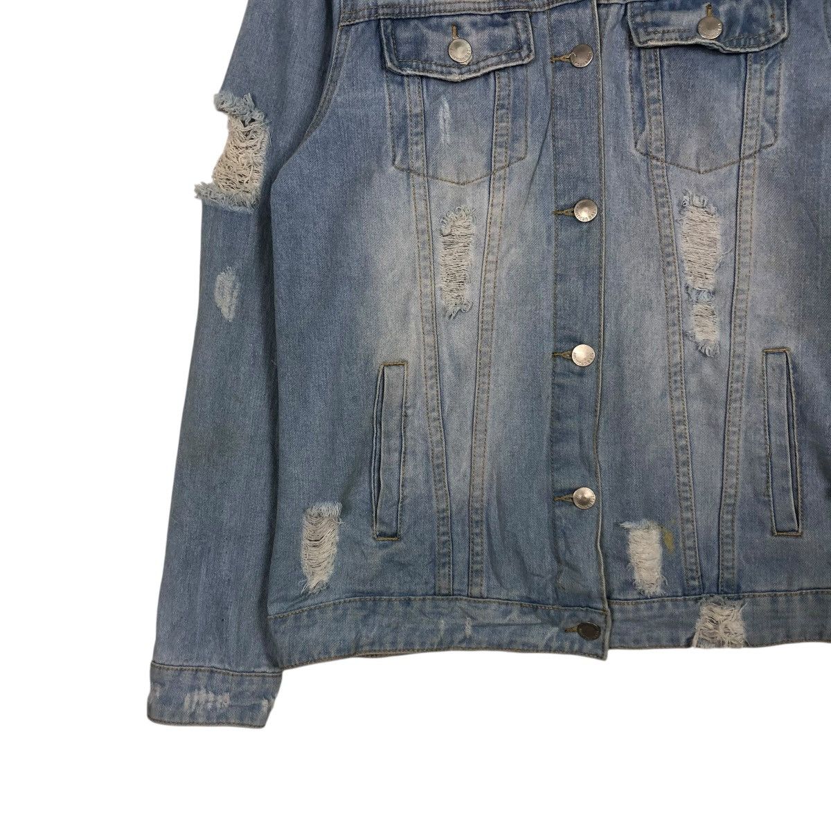 Vintage 🔥VINTAGE DENIM SHIRT JACKET BIKER PUNK DESIGN BAZI USA Size US M / EU 48-50 / 2 - 6 Thumbnail