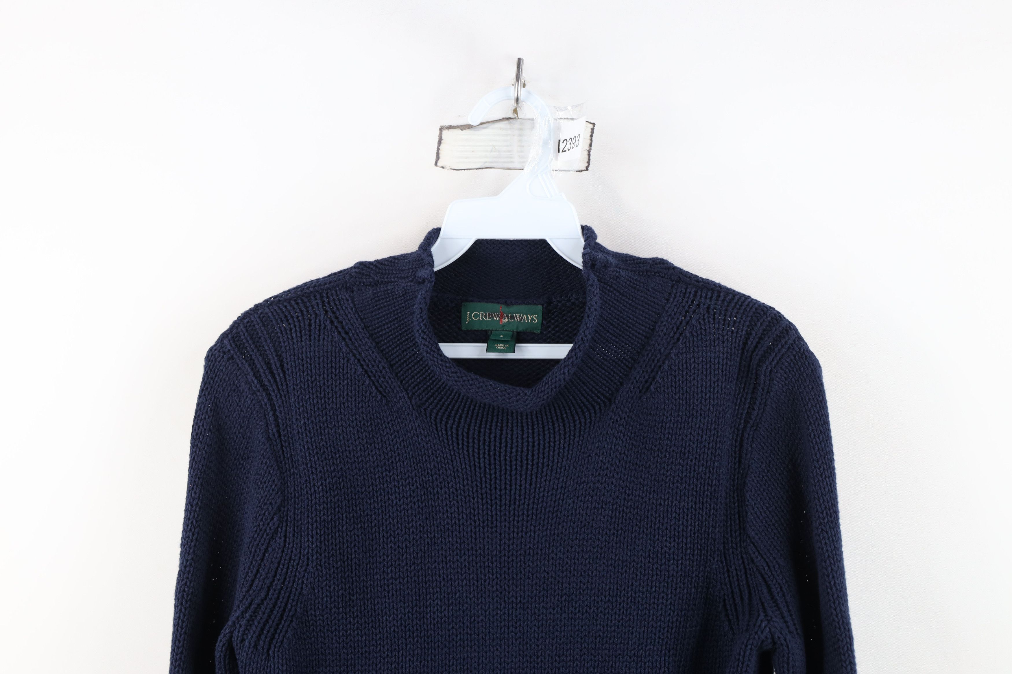 J.Crew Vintage J Crew Baggy Marled Knit Sweater Navy Blue Cotton Size S / US 4 / IT 40 - 2 Thumbnail