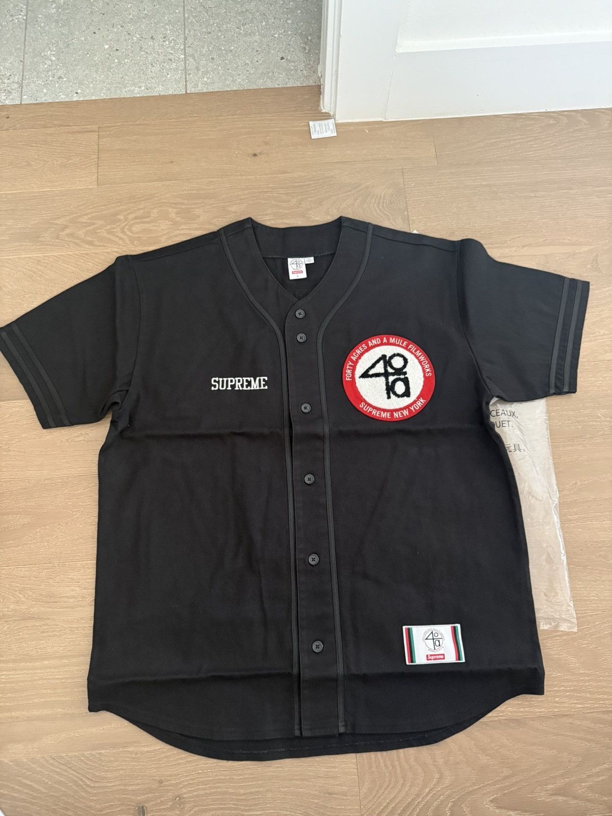 Supreme Supreme 40 Acres Twill Baseball Jersey Spike Lee Size 