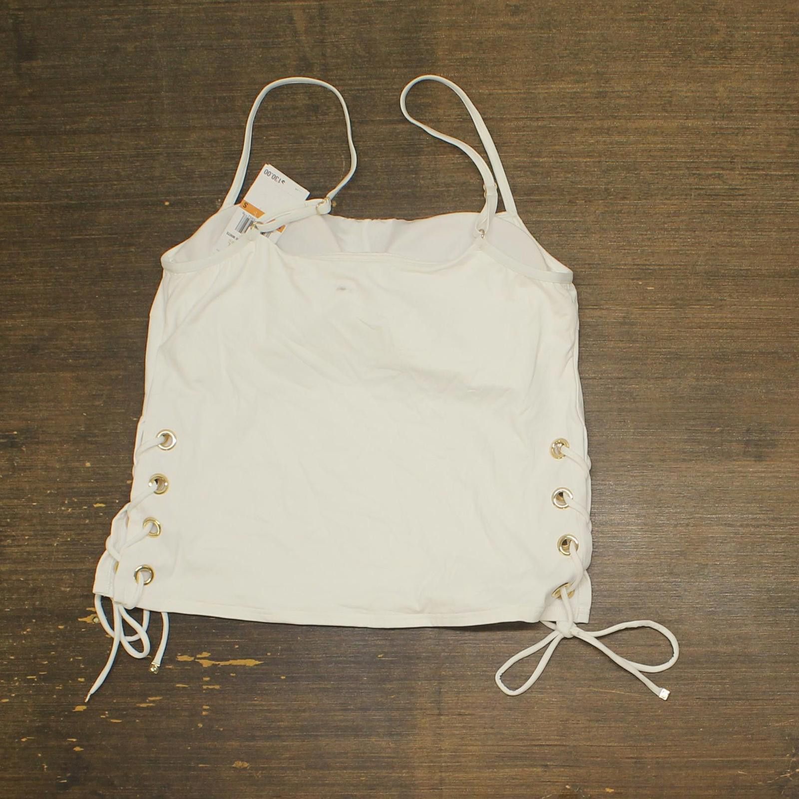 Michael Kors Michael Michael Kors Grommet Tankini Top Mm30322 White S Size ONE SIZE - 2 Thumbnail