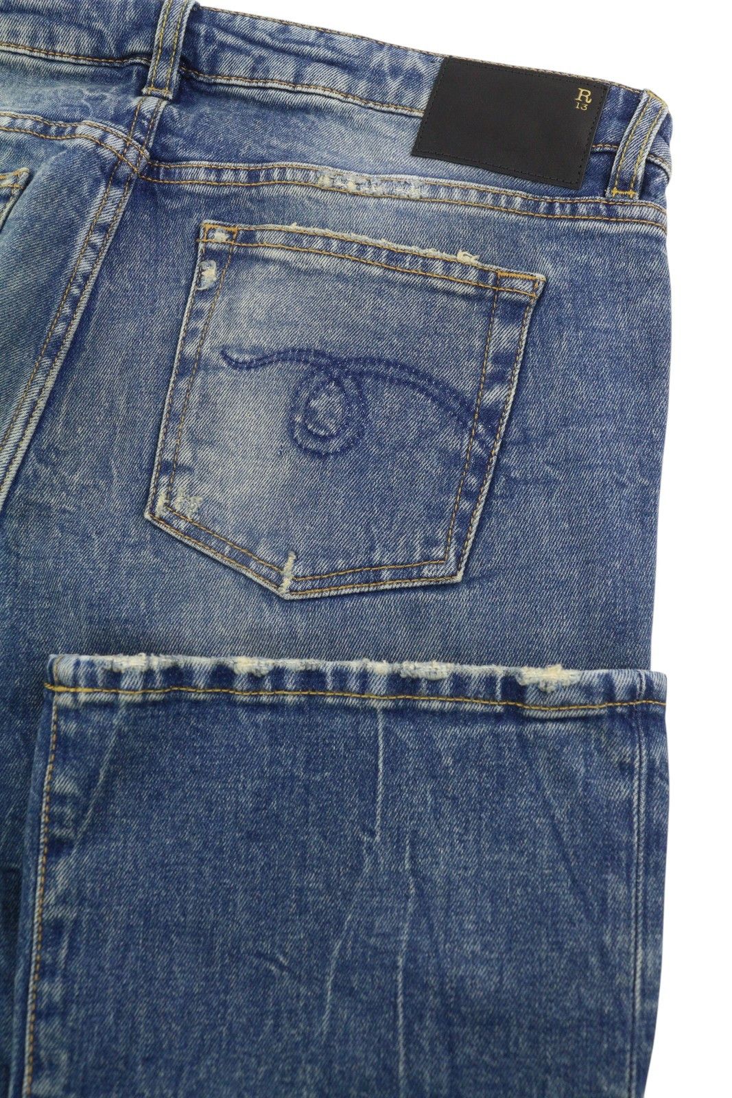 R13 KICK FIT 31 Kelly Faded Distress PS26 88281 Size 31" - 6 Thumbnail