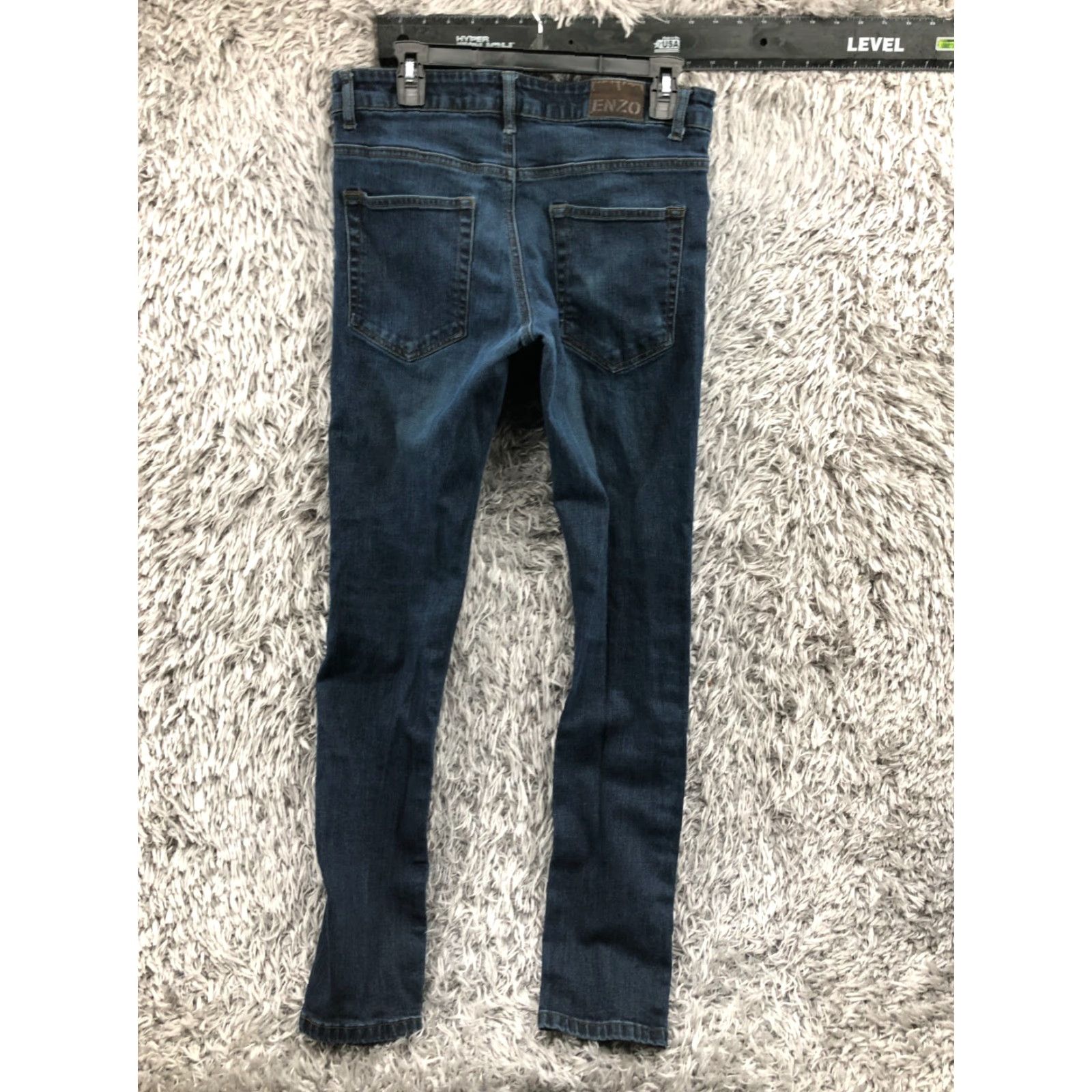 Kenzo Ze Enzo Skinny Jeans Jeans Mid Rise 32 Long Mens Blue Medium Wash 5-Pocket Denim Cotton Blend Belt Loops Zip Fly Button Fly Regular Inseam 34" Size US 32 / EU 48 - 5 Thumbnail
