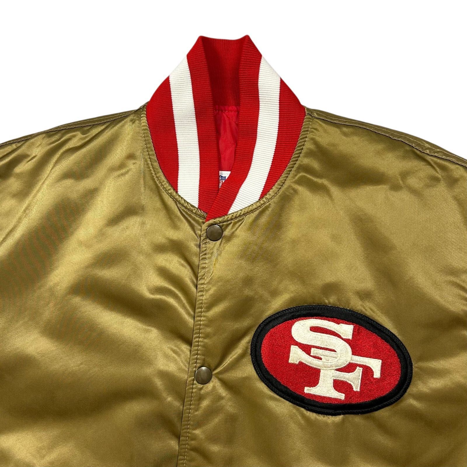 NFL VTG 90s SAN FRANCISCO 49ERS STARTER SATIN JACKET SPELL OUT Size US L / EU 52-54 / 3 - 4 Thumbnail