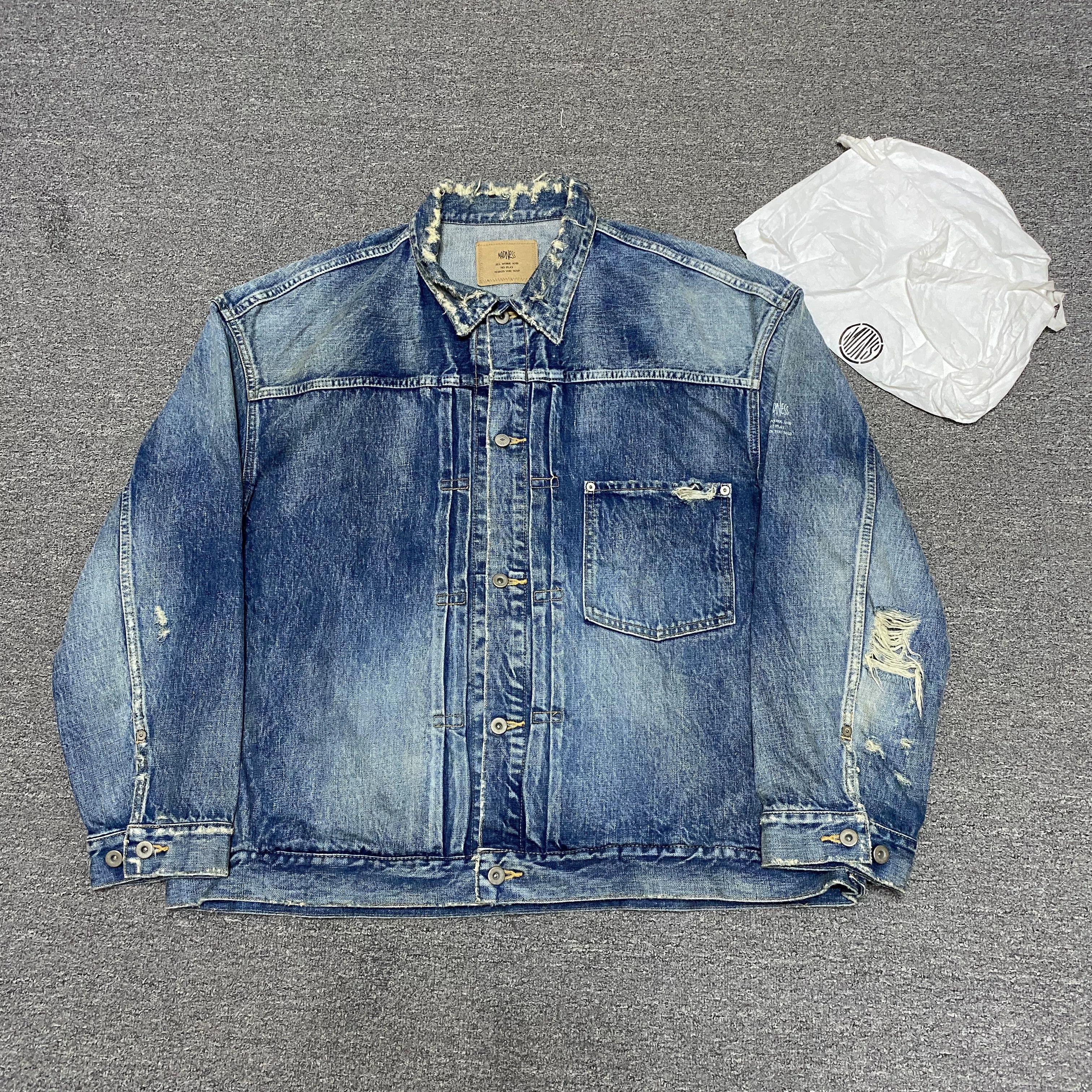 Madness MADNESS 22AW Distressed Denim Jacket Size US M / EU 48-50 / 2 - 1 Thumbnail