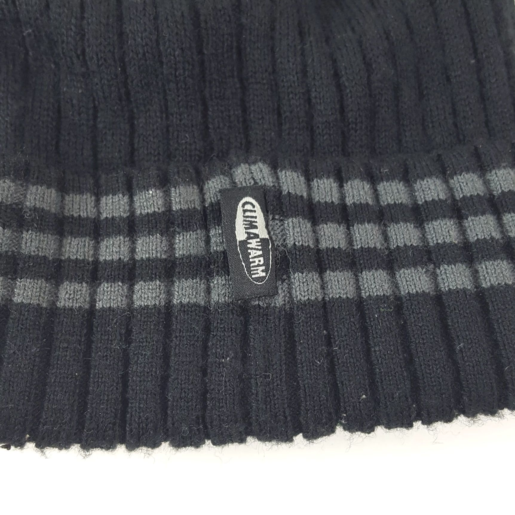 Adidas VINTAGE adidas Men Beanie Hat Winter Cap Knit 2000s Retro Stripe Black Unisex Size ONE SIZE - 4 Thumbnail