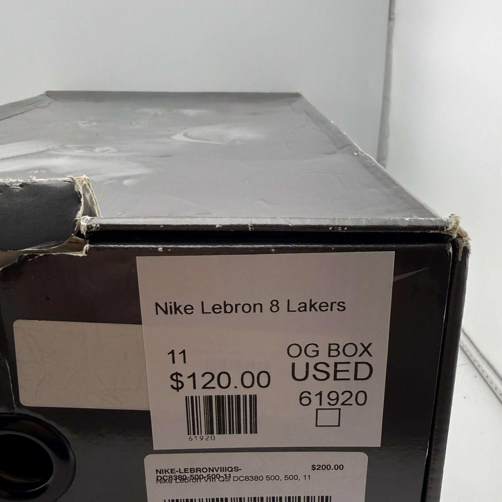 Nike Nike LeBron 8 Lakers US 11 Used with Box DC8380 Size US 11 / EU 44 - 9 Thumbnail