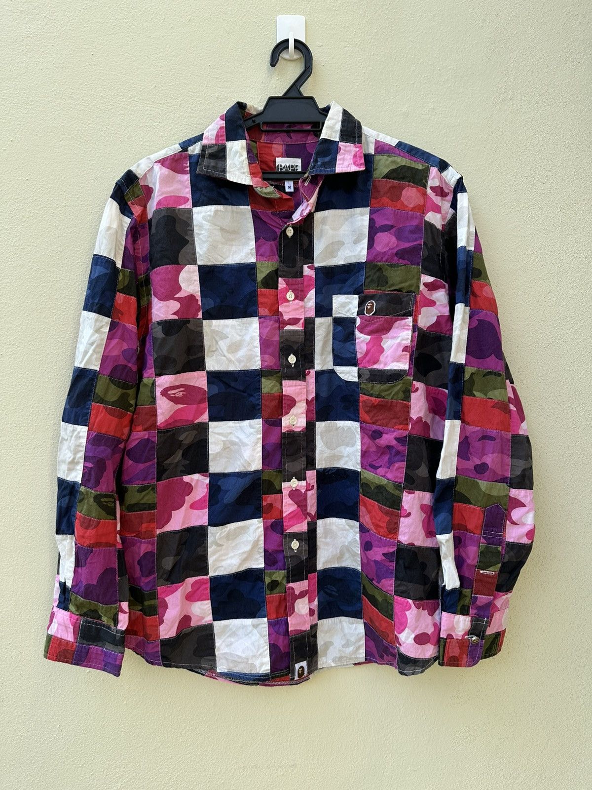 Bape Color Camo Patchwork Button Up Shirt | Grailed