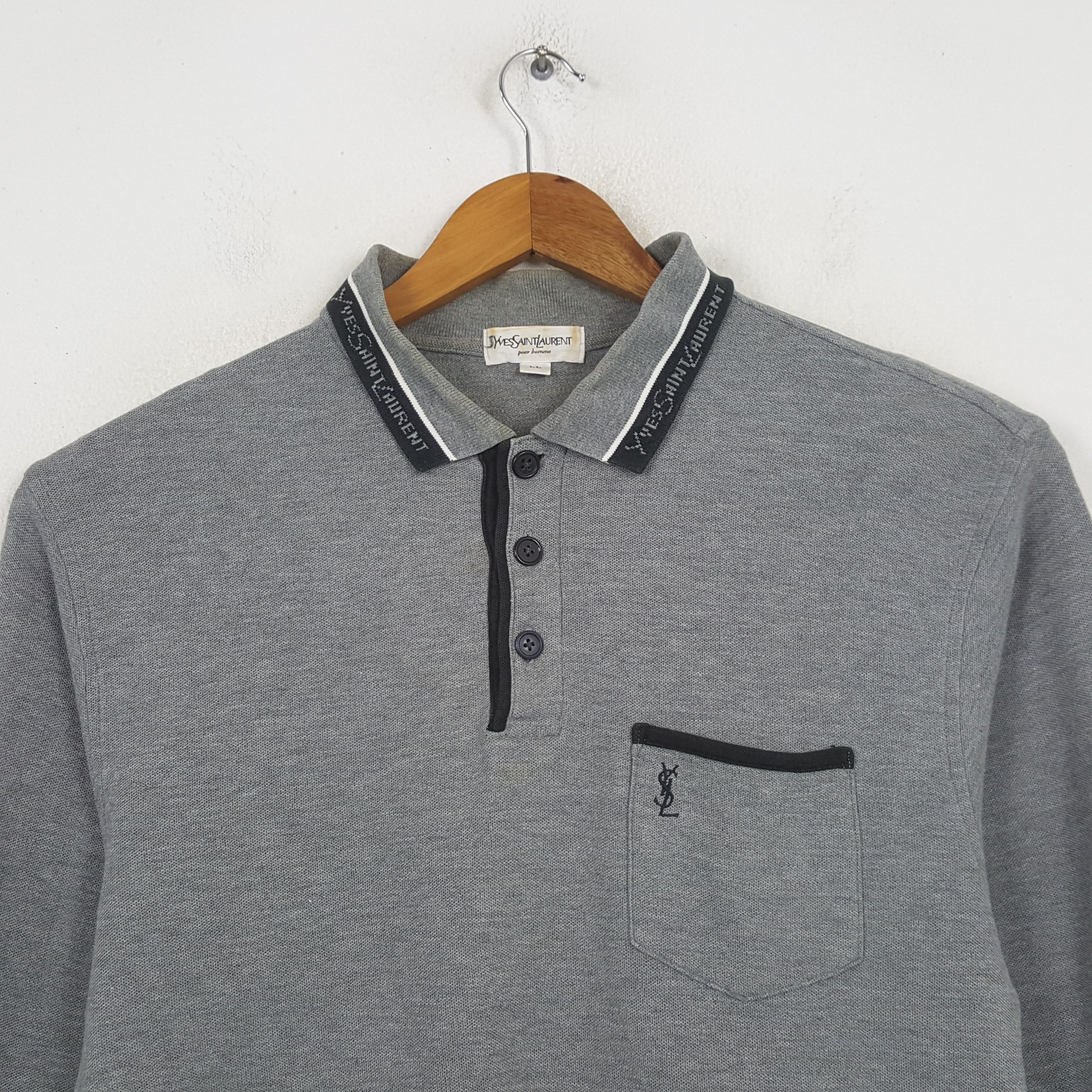 Yves Saint Laurent Vintage Yves Saint Laurent Italian Brand Polos RR15 Size US L / EU 52-54 / 3 - 2 Thumbnail