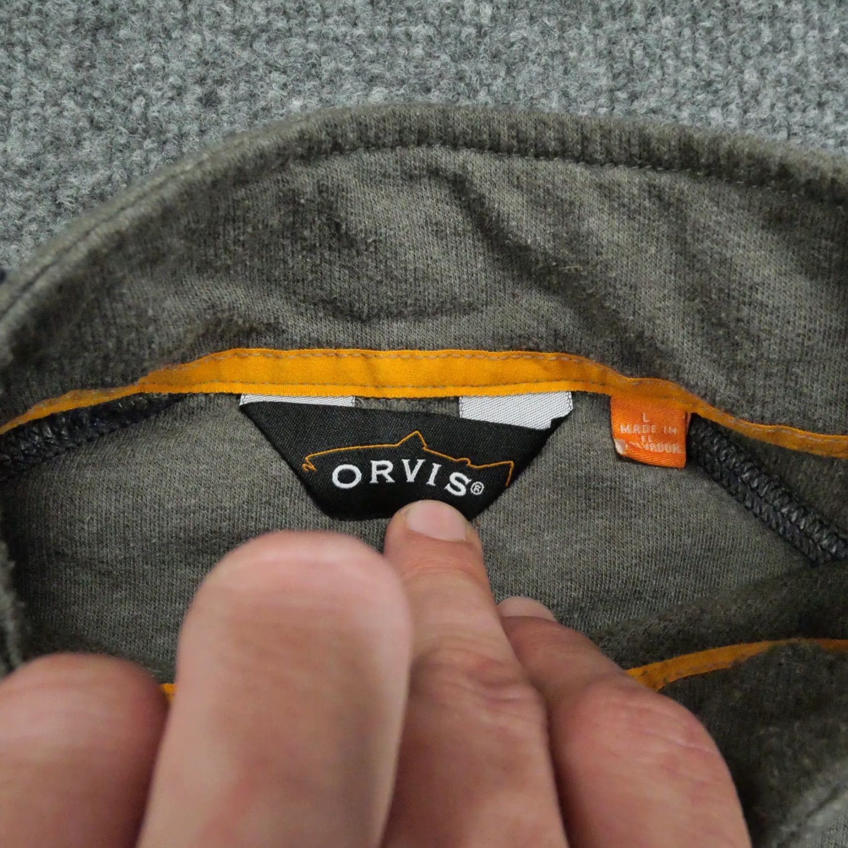 Orvis Orvis Sweatshirt Mens Large Grey Quarter Zip Fleece Pocket Outdoors Size US L / EU 52-54 / 3 - 4 Thumbnail