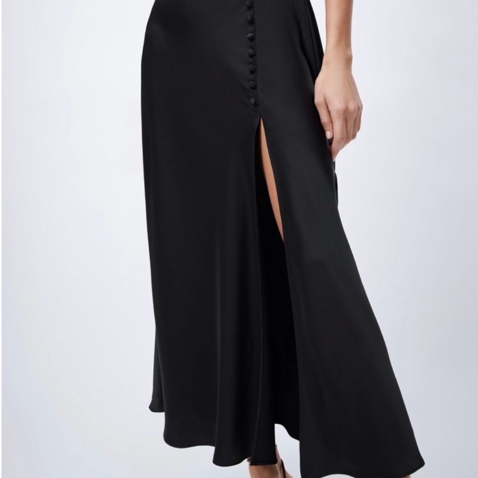 Zara New Zara Chic Black Maxi Dress with Button Detail size XS Size XS / US 0-2 / IT 36-38 - 7 Thumbnail